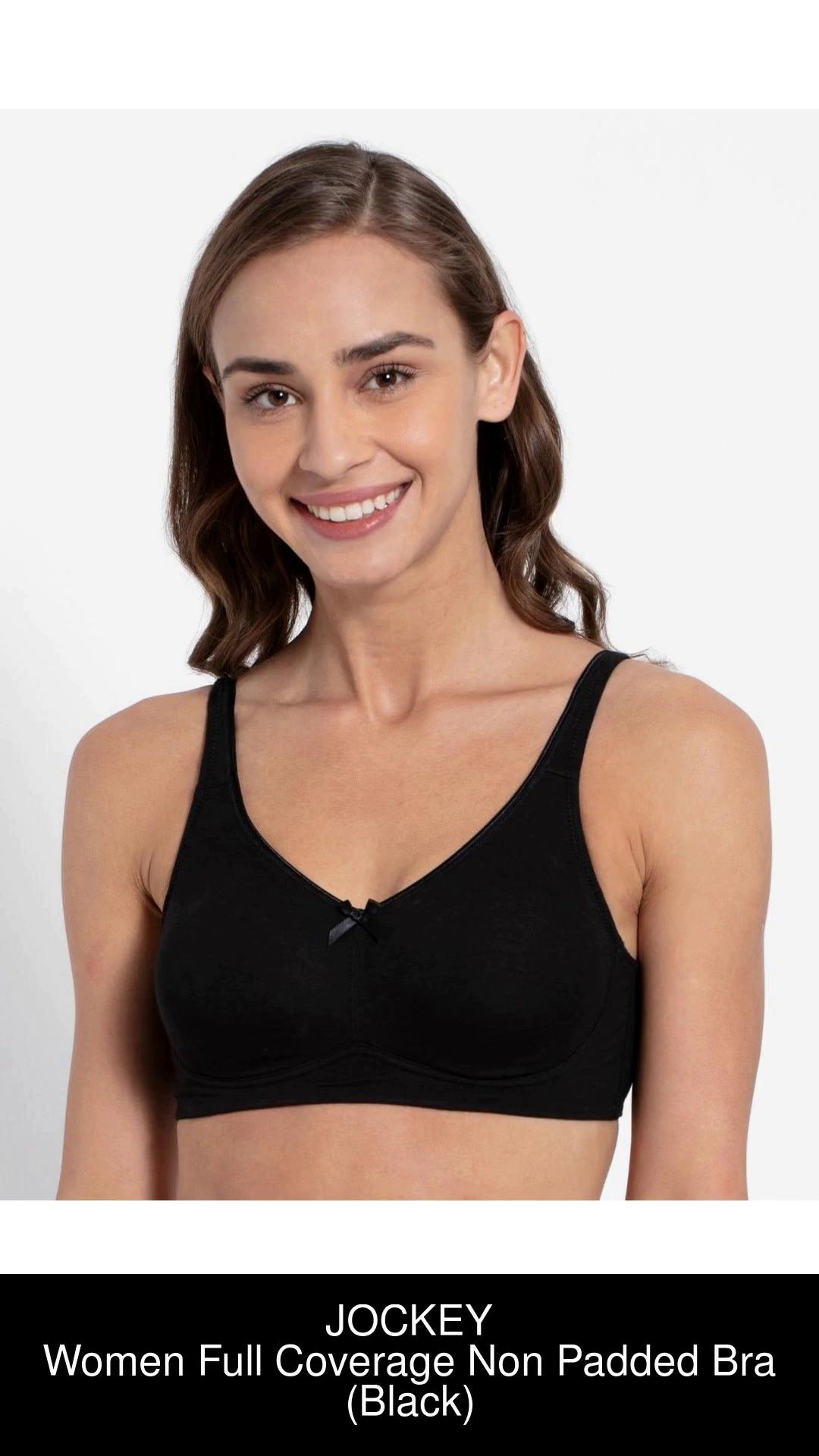 Buy Women's Wirefree Non Padded Super Combed Cotton Elastane Stretch Full  Coverage Everyday Bra with Concealed Shaper Panel and Broad Fabric Straps -  Black FE41