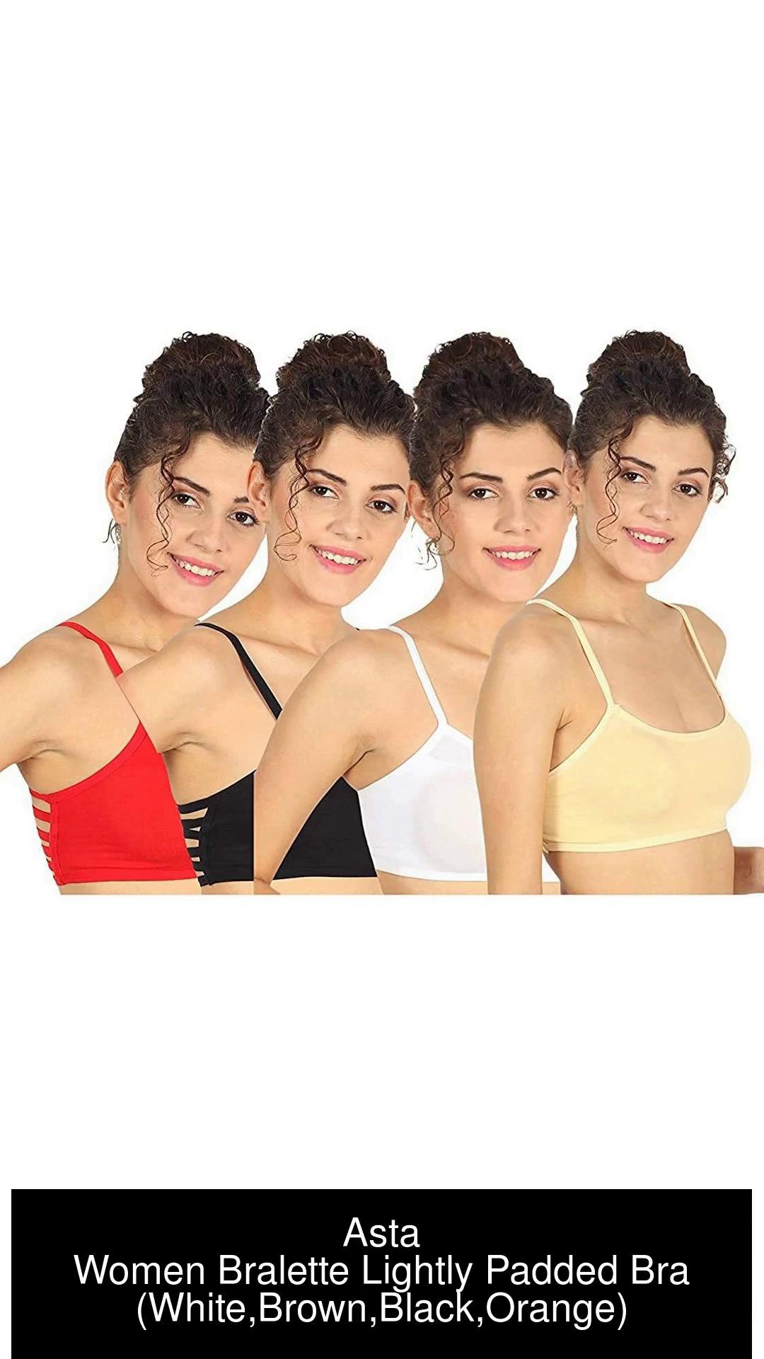 Asta 6 Strap Cotton Padded Bra Combo Pack 2 with Removable Pads