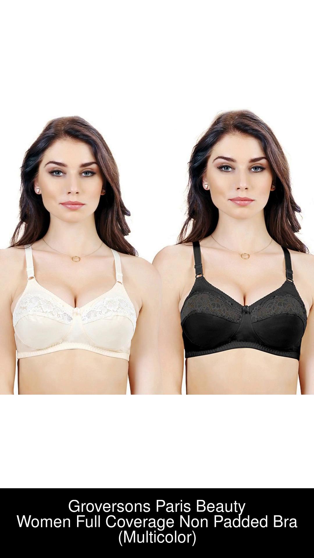 Buy Groversons Paris Beauty Non padded non wired full coverage plus size bra  with fancy lace (White, Black) Women Full Coverage Non Padded Bra Online at Best  Prices in India