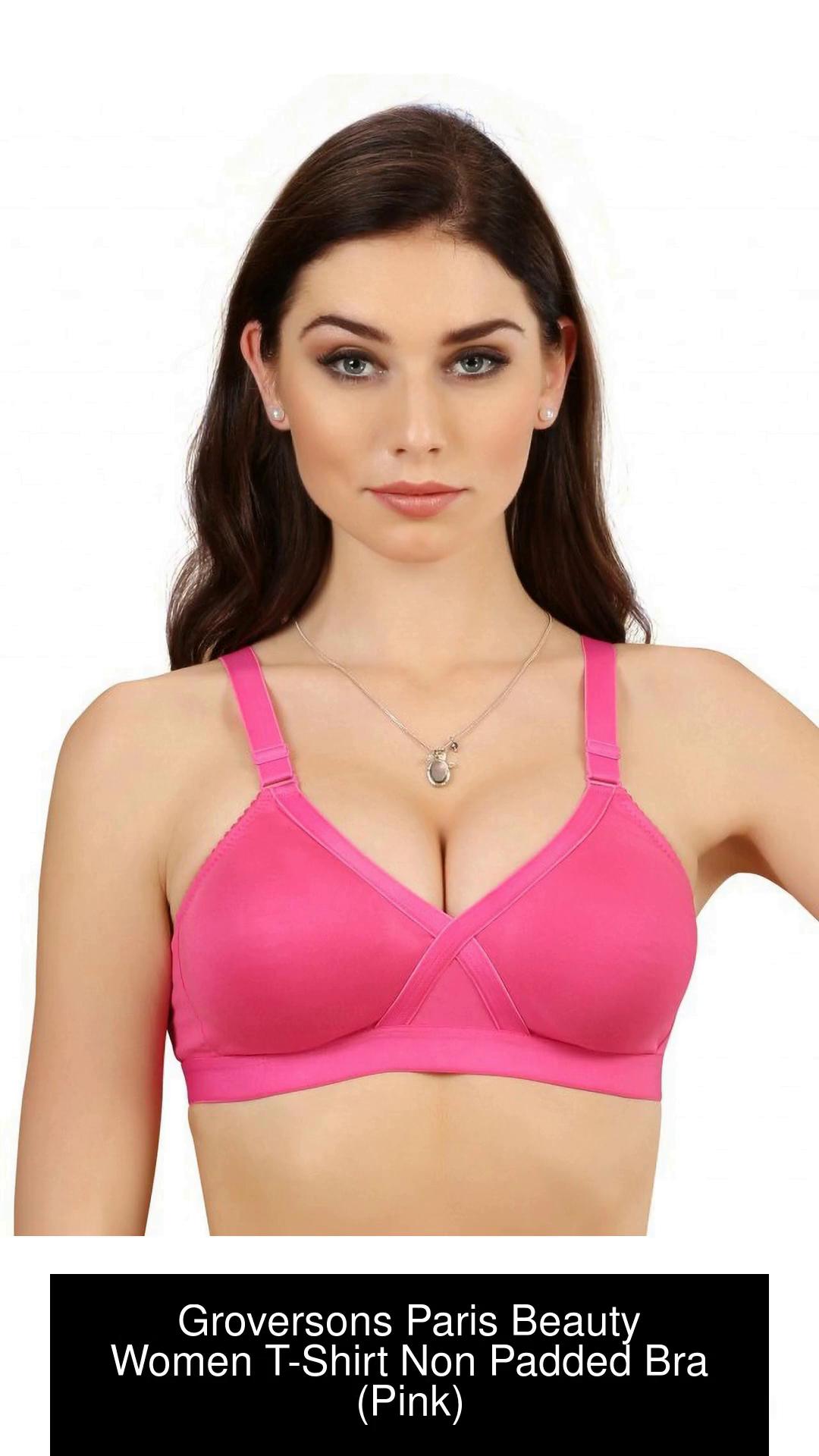 Groversons Paris Beauty by GROVERSONS PARIS BEAUTY Non padded wirefree  molded cross neck full coverage bra (Hpink) Women T-Shirt Non Padded Bra -  Buy Groversons Paris Beauty by GROVERSONS PARIS BEAUTY Non