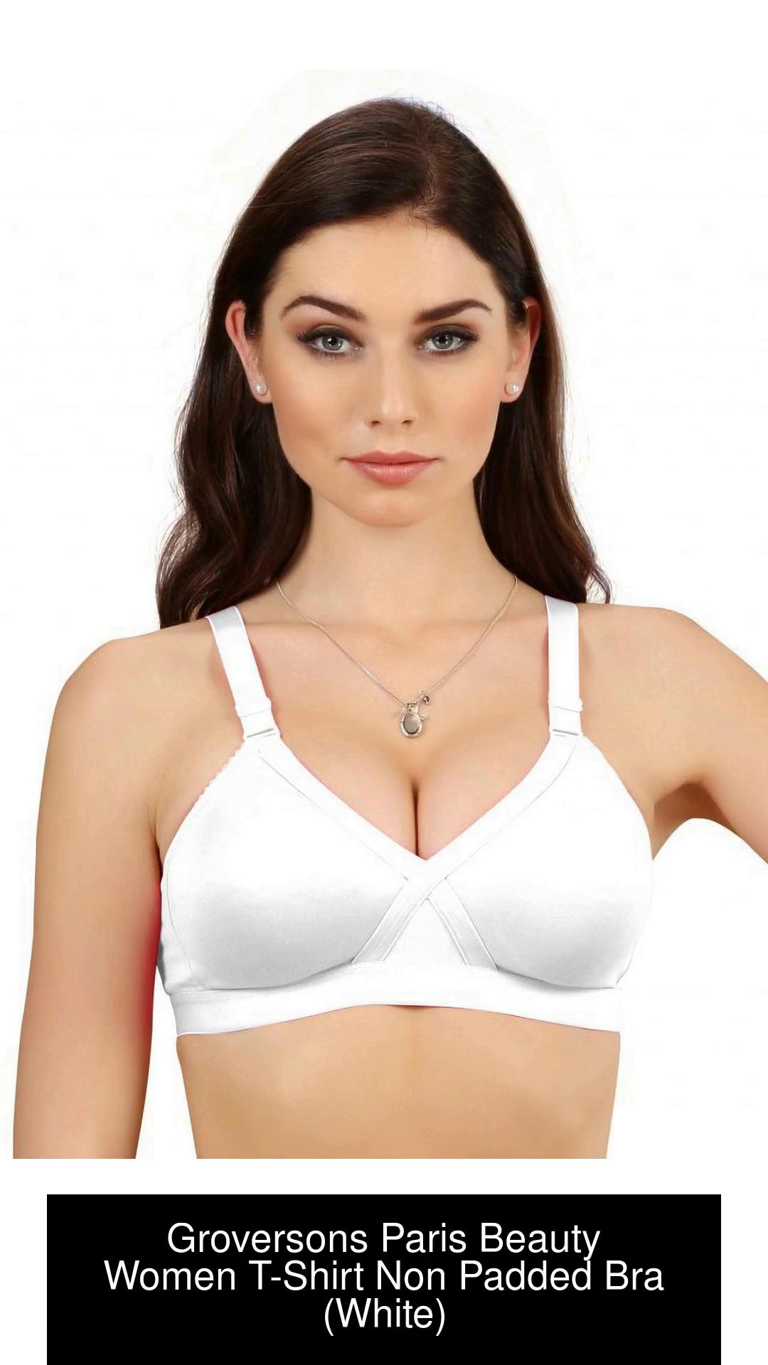 Groversons Paris Beauty by GROVERSONS PARIS BEAUTY Non padded wirefree  molded cross neck full coverage bra (White) Women T-Shirt Non Padded Bra -  Buy Groversons Paris Beauty by GROVERSONS PARIS BEAUTY Non