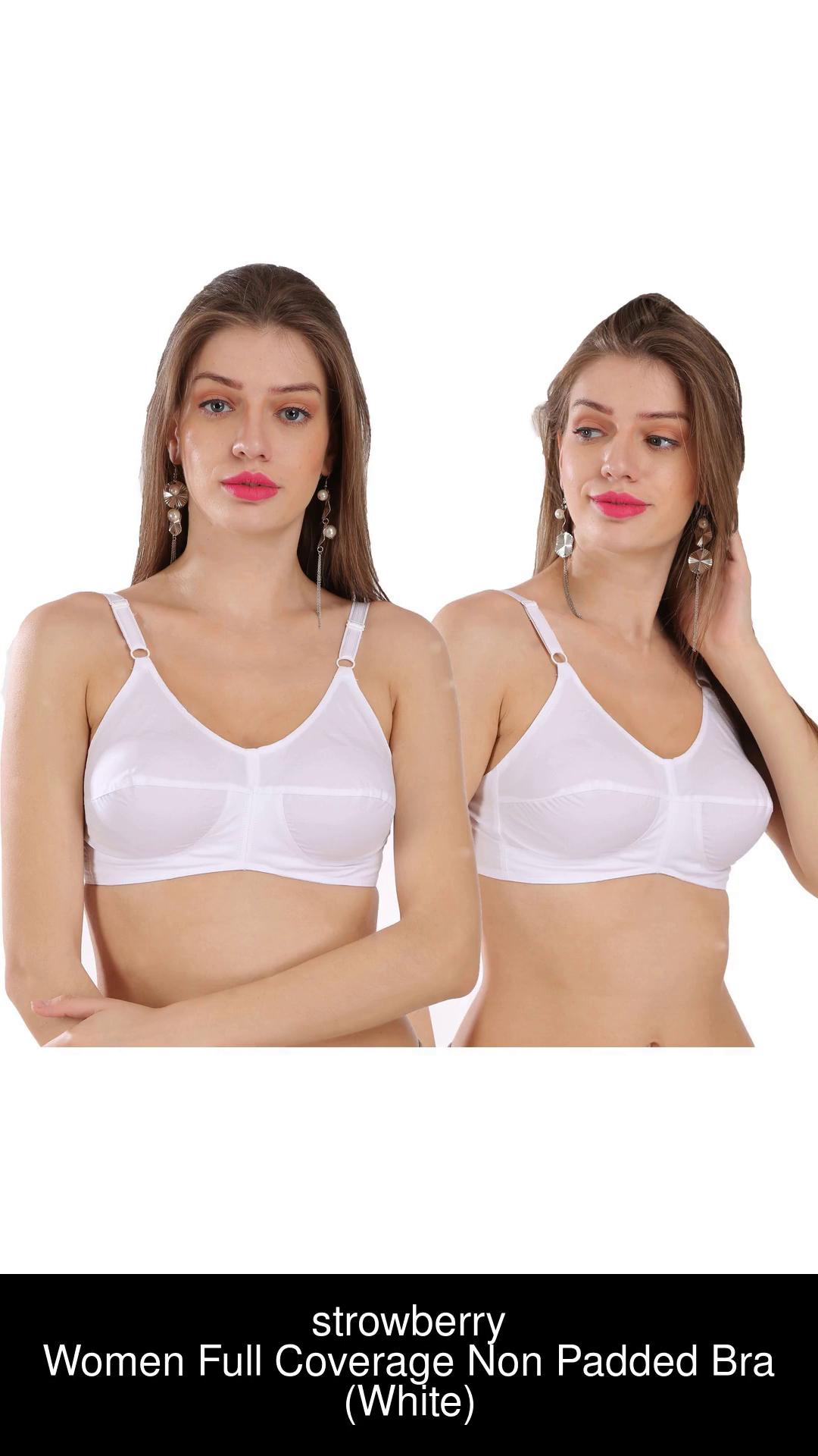 Buy Layeba Women Full Coverage Non-Padded Wireless Cotton Bra (34D) White  at
