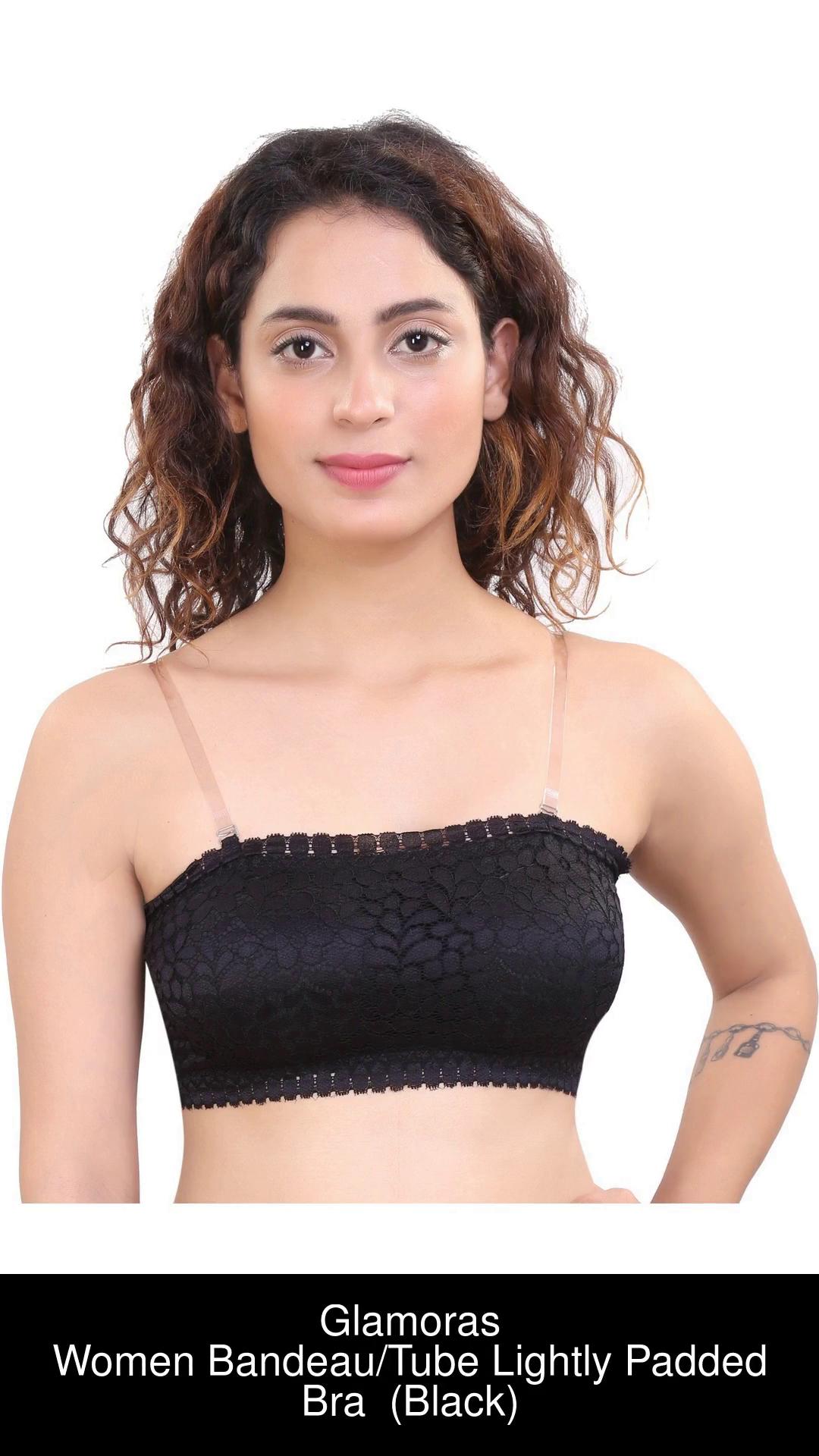 Ellu Lace Lightly Padded Wire Free Strapless Padded Tube Bra at Rs
