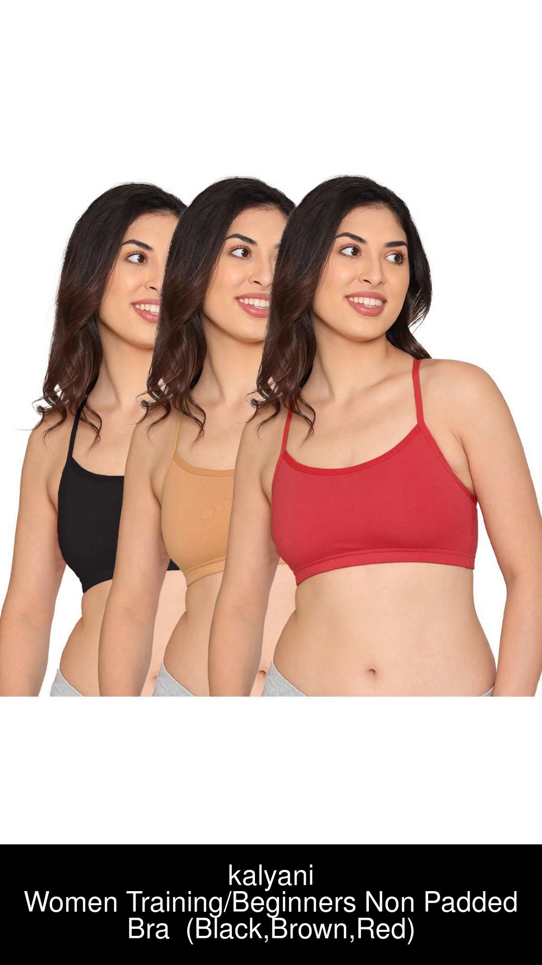 Buy Kalyani Women's Cotton Non-Padded Wire Free Beginners Bra (KAL5033_Red  Camel Black_40B) Online In India At Discounted Prices
