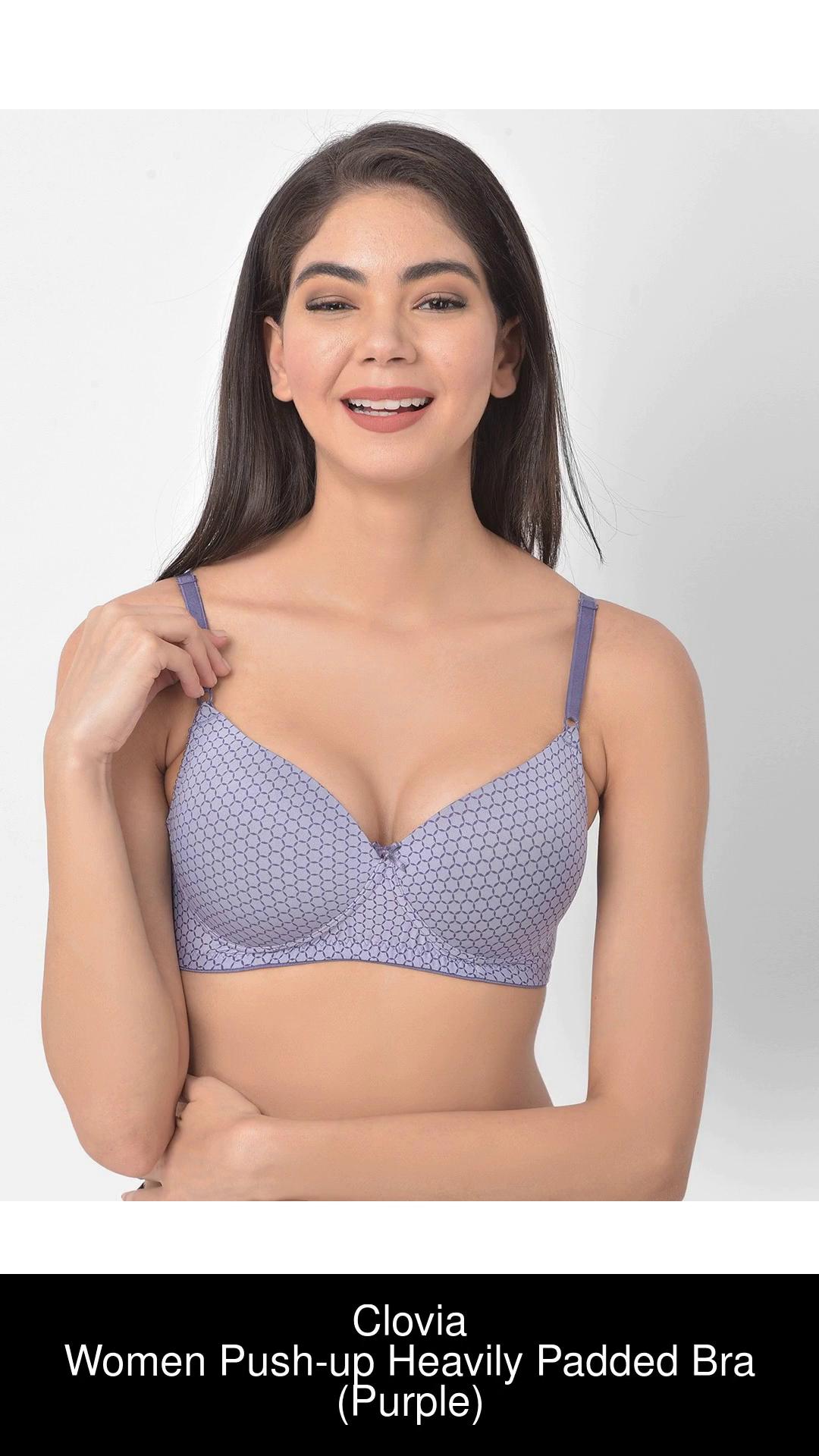 purple heavily padded push up bra