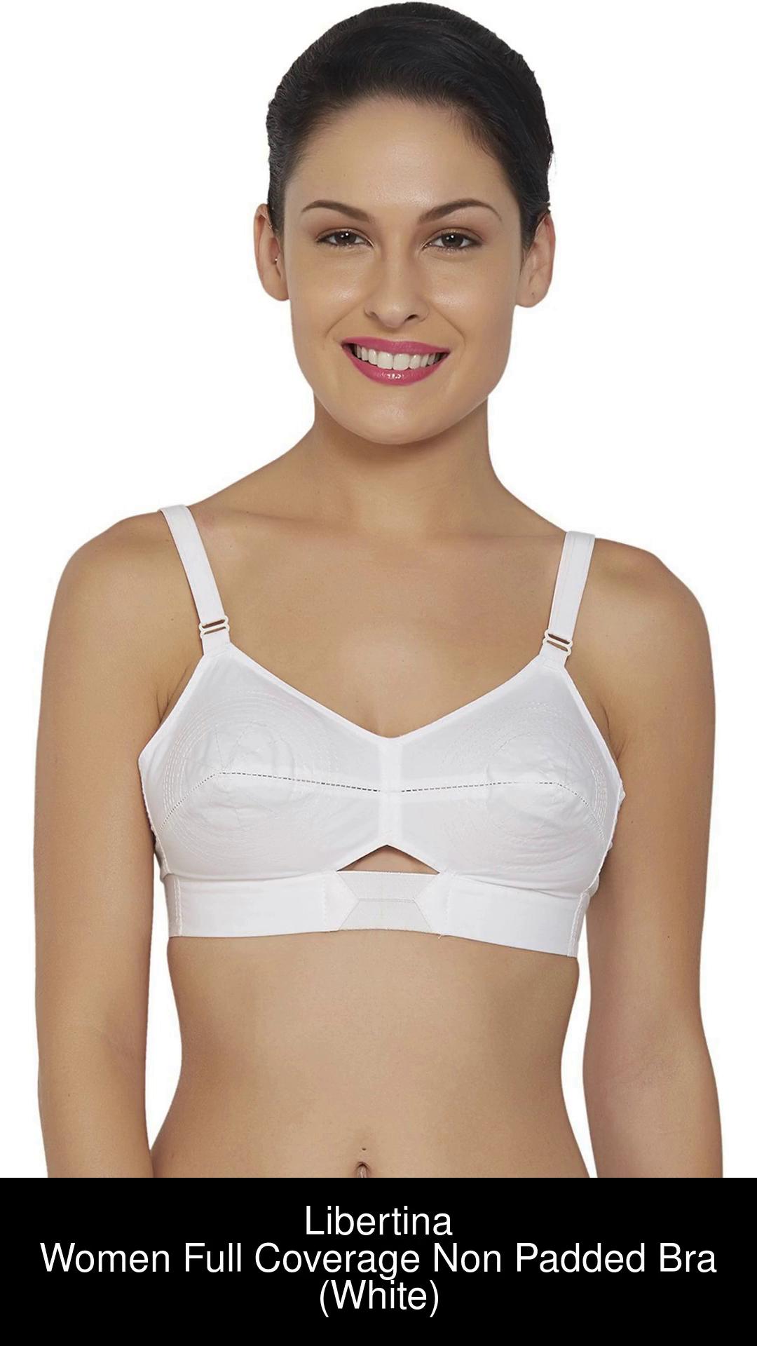 Buy online White Cotton Bra from lingerie for Women by Libertina