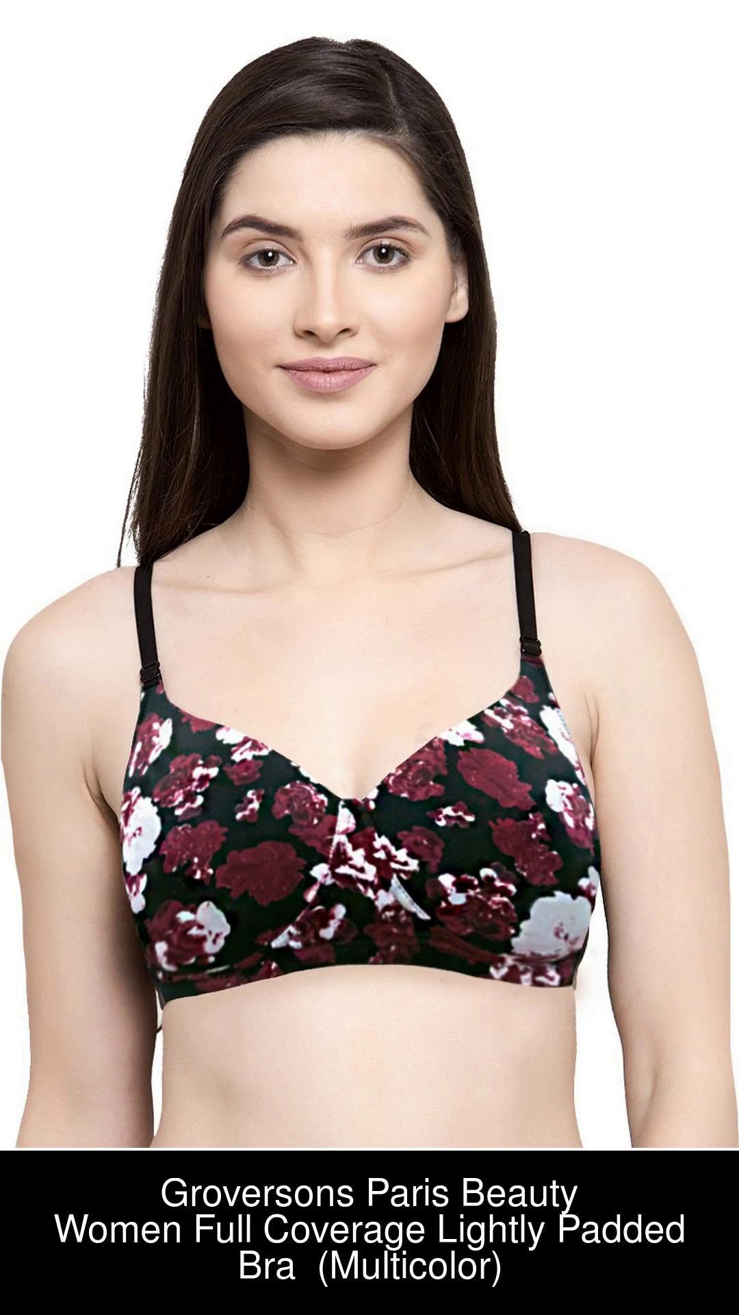 Buy Groversons Paris Beauty Printed Full Coverage T-Shirt Bra-Red