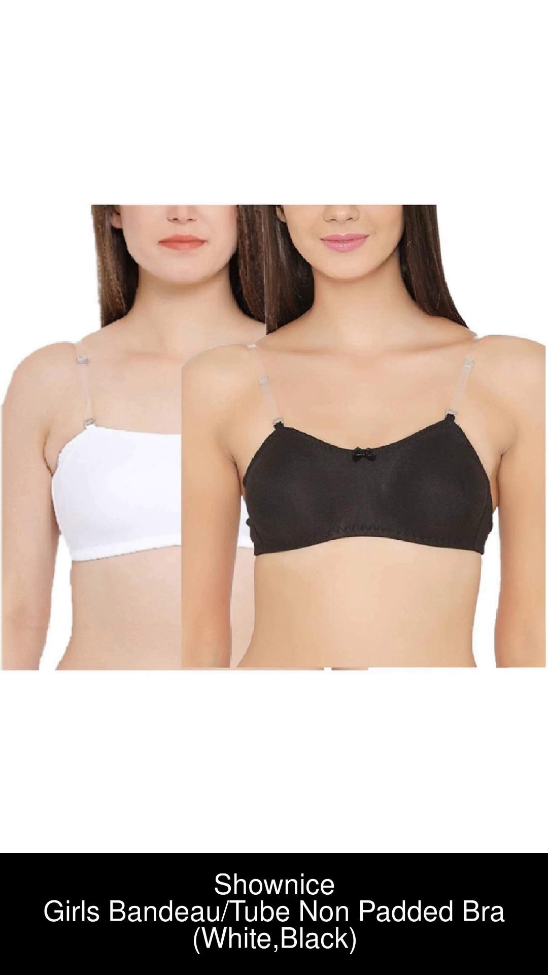 Shownice Tube Bra with Detachable Transparent Straps Set of 2 (34B