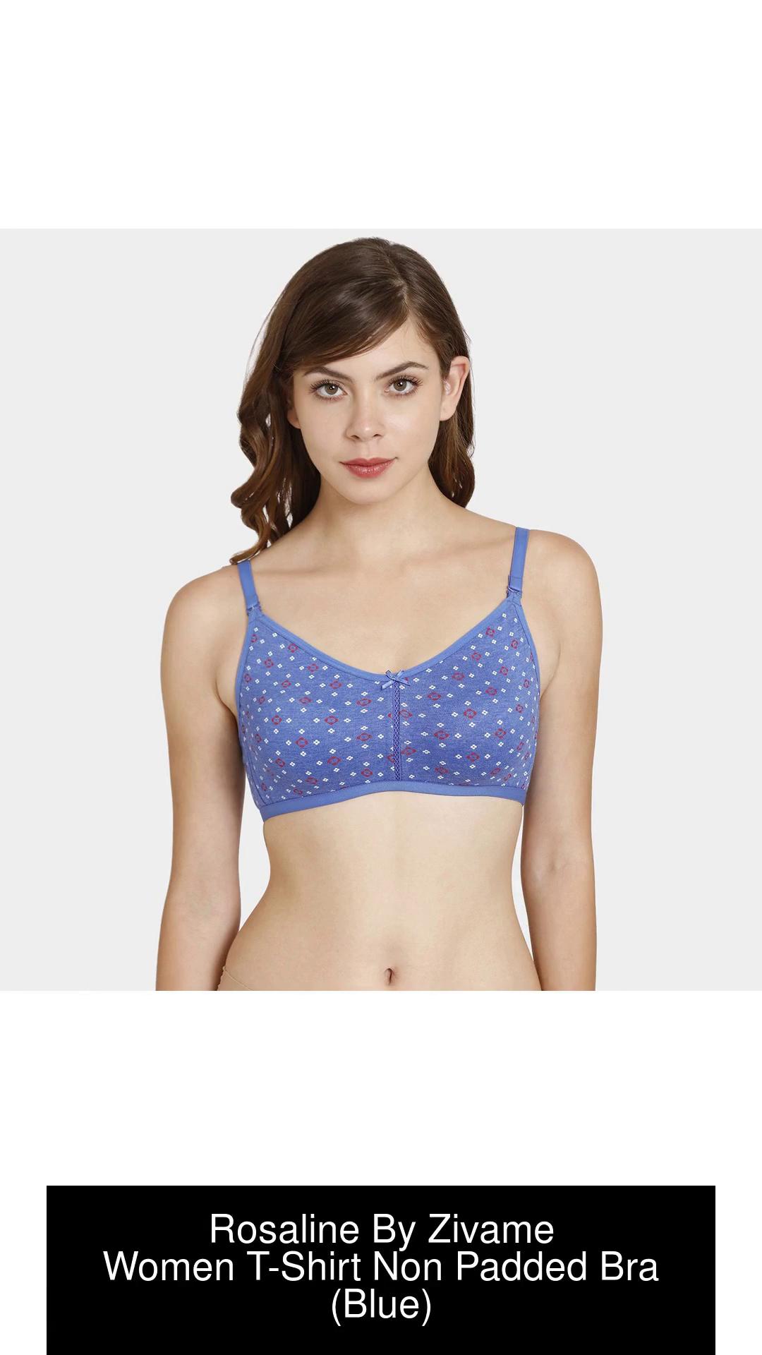 Buy Zivame Rosaline Everyday Double Layered Non Wired 3-4th Coverage  T-Shirt Bra-Amparo Blue online