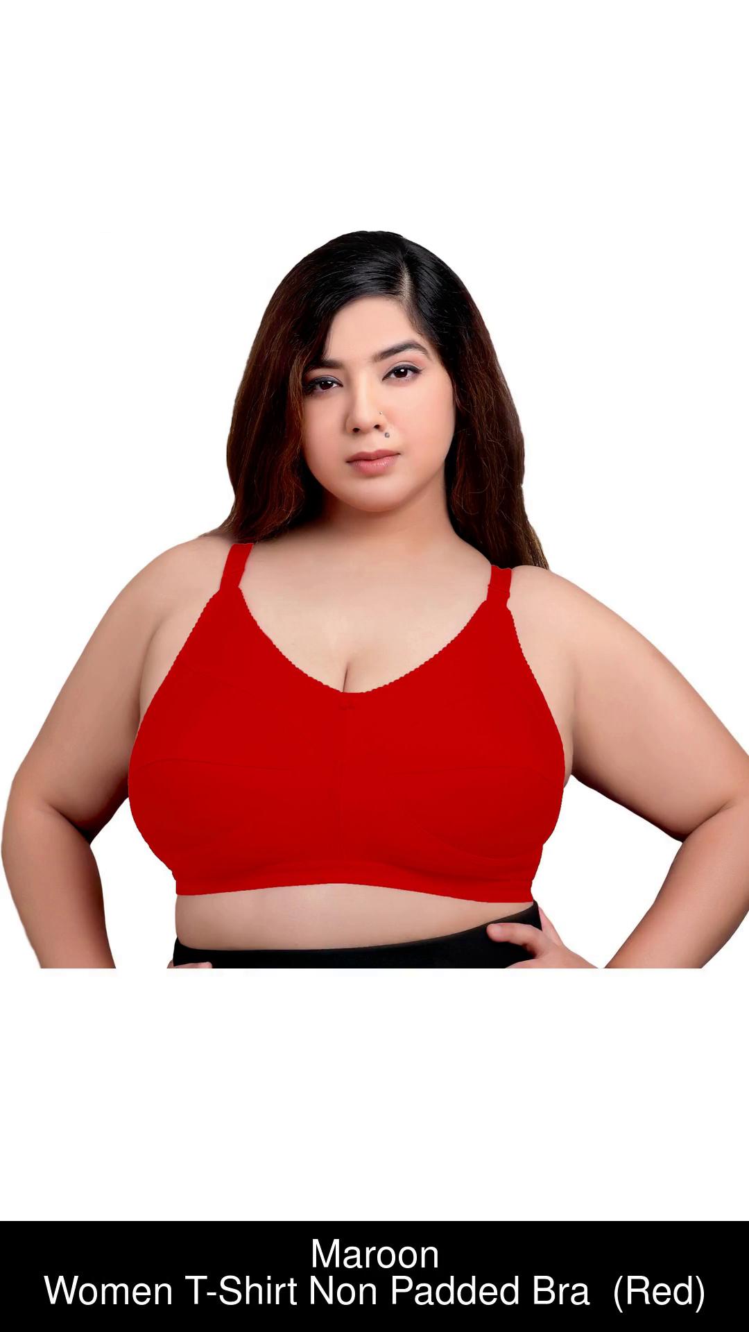 Maroon Women T-Shirt Non Padded Bra - Buy Maroon Women T-Shirt Non Padded  Bra Online at Best Prices in India