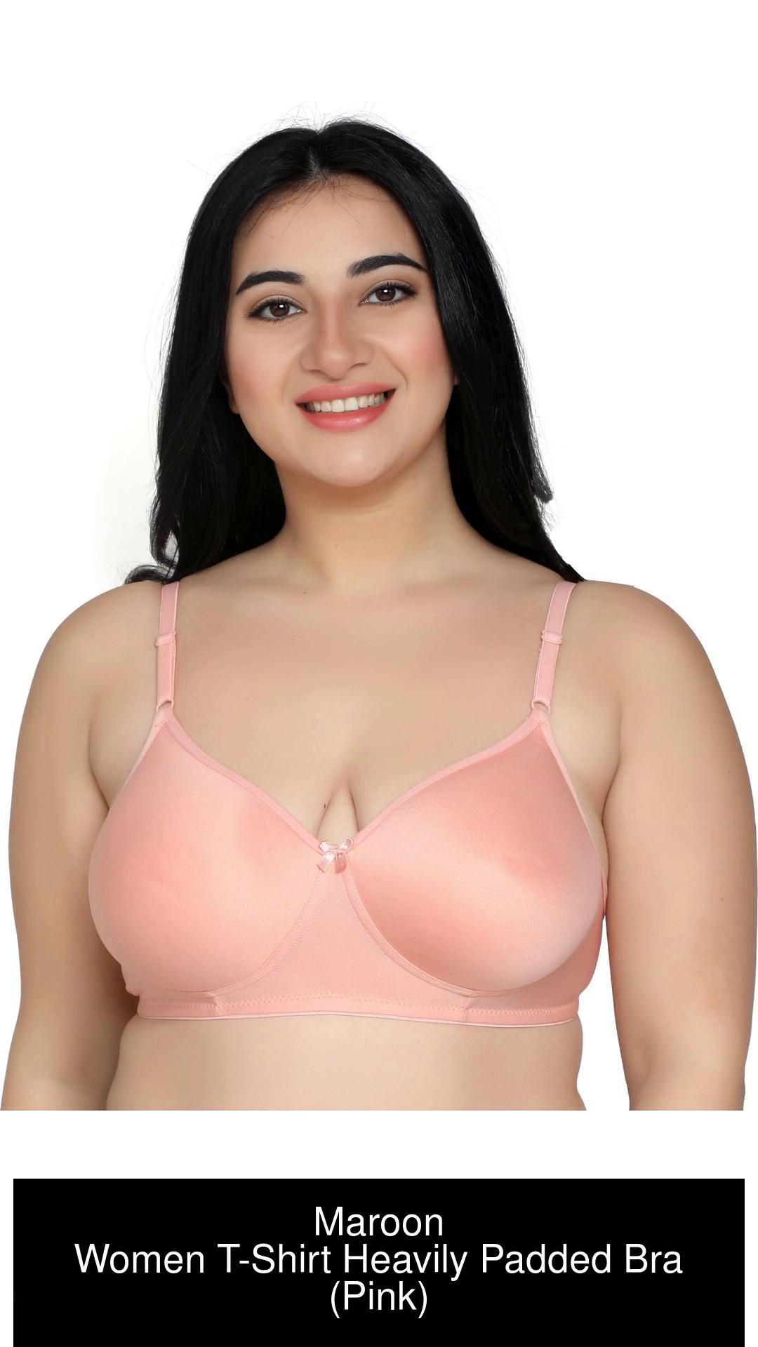 Maroon Women Push-up Heavily Padded Bra - Buy Maroon Women Push-up Heavily Padded  Bra Online at Best Prices in India