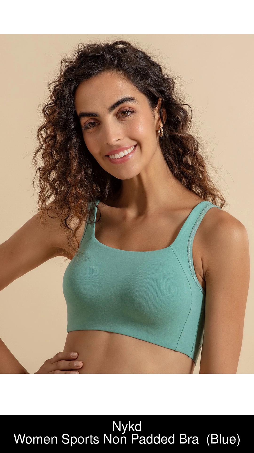 Nykd Trendy Square Neck Slip-On Bra With Full coverage, Wirefree, Elastic  Free-NYB158 Women Sports Non Padded Bra