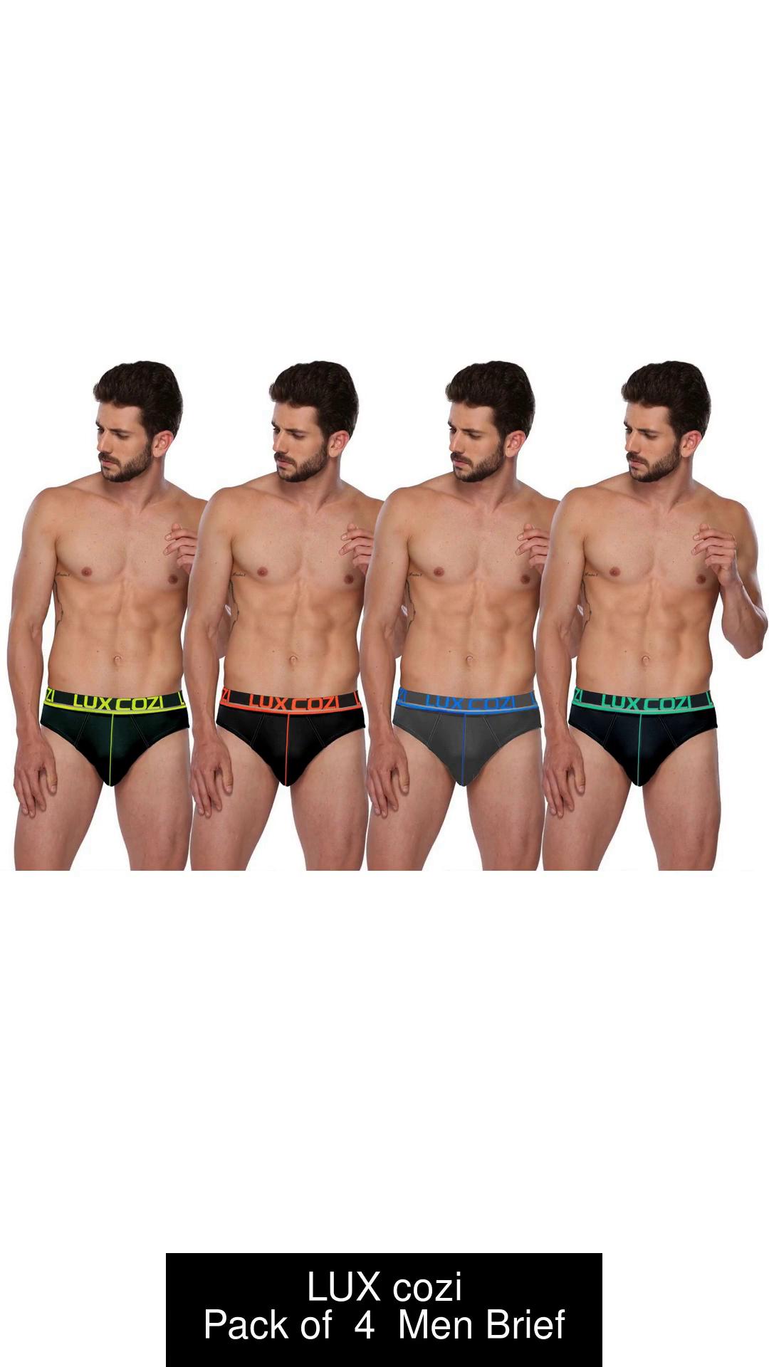 Lux Cozi GLO Men's Multicolored Cotton Briefs (Pack of 3) super