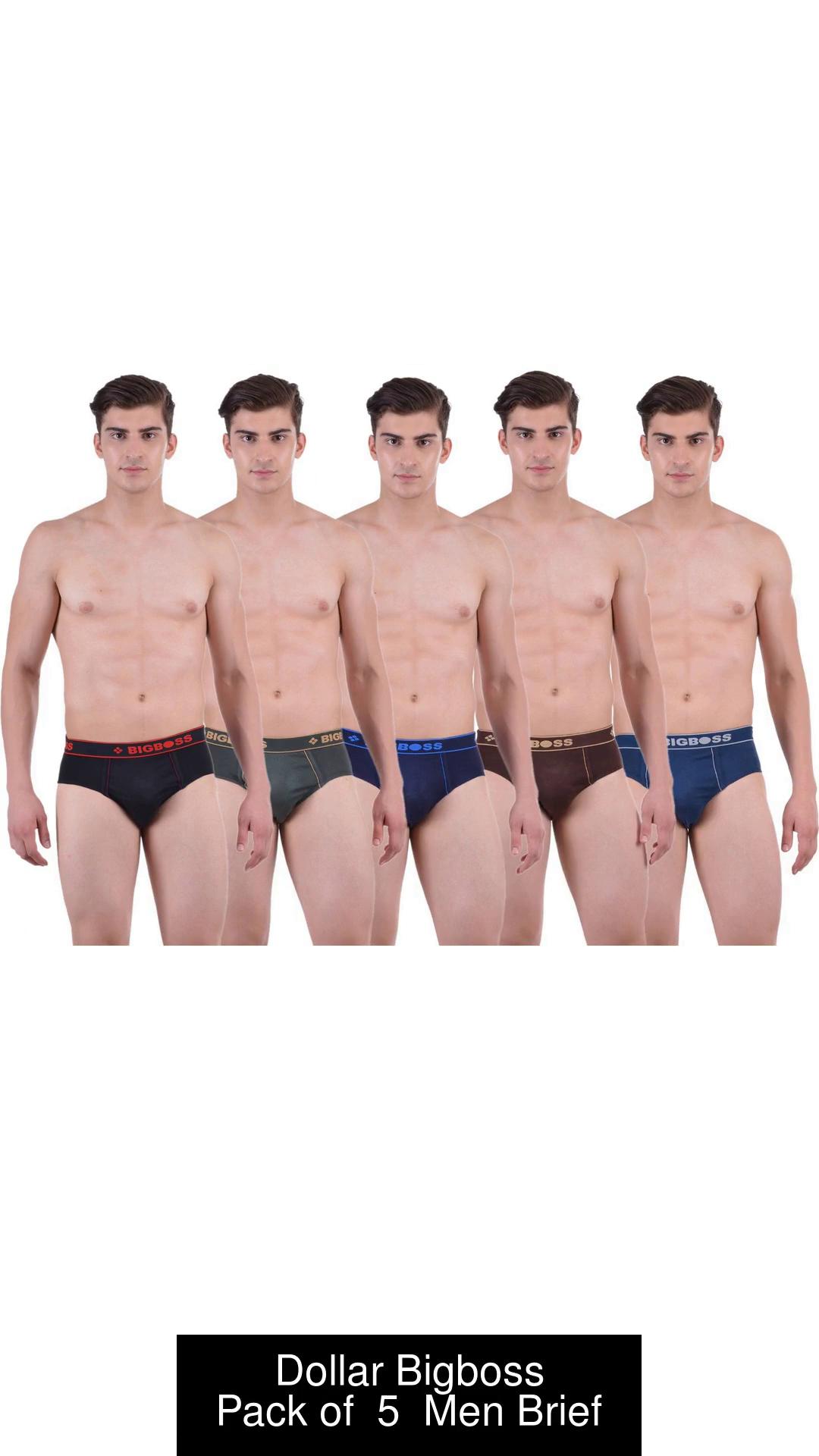Buy Dollar Bigboss Men's Solid Pack Of 5 Anti Microbial Super Combed Cotton  Briefs - Briefs for Men 1763976