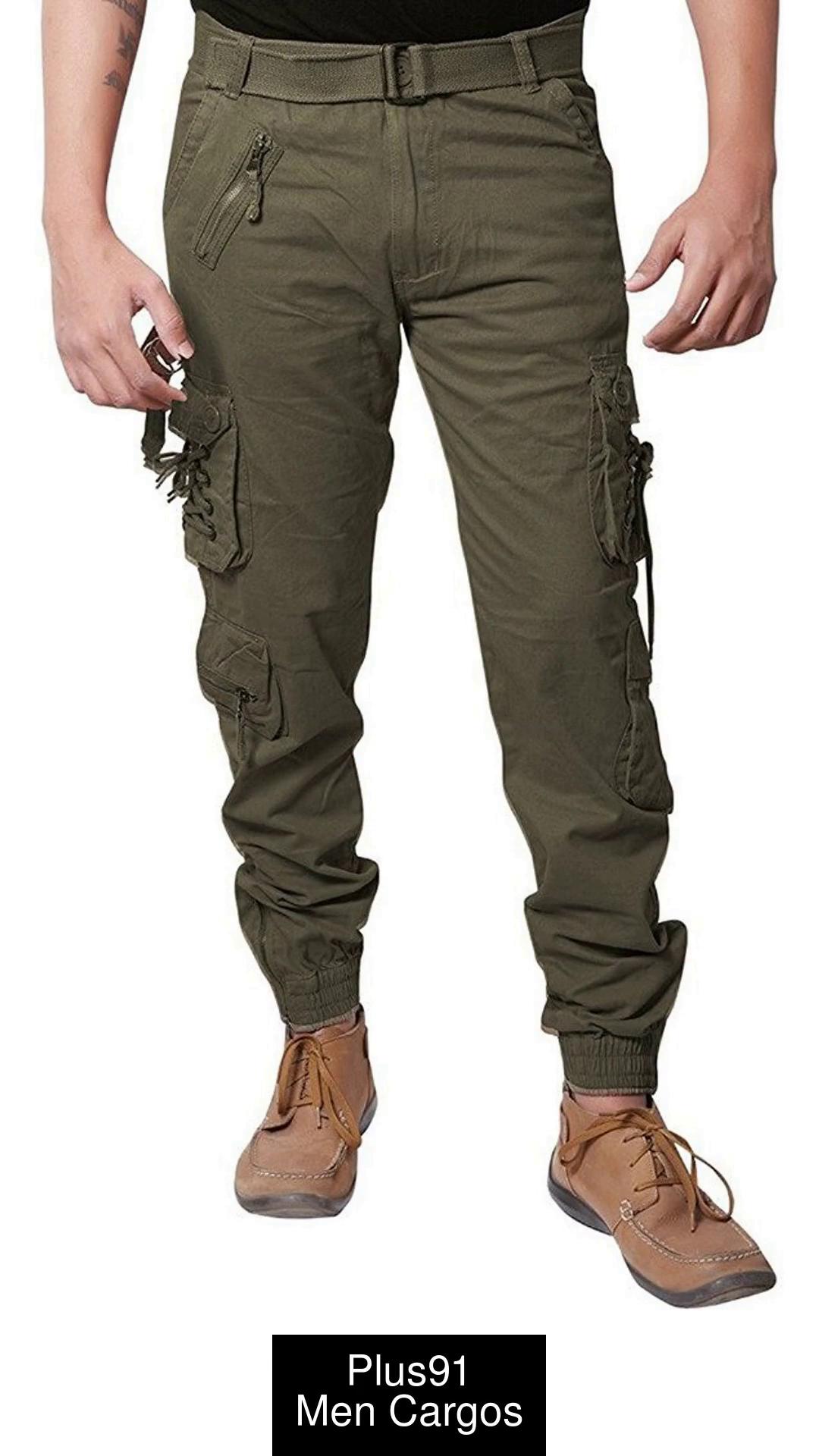 Plus91 Men Cargos - Buy green Plus91 Men Cargos Online at Best