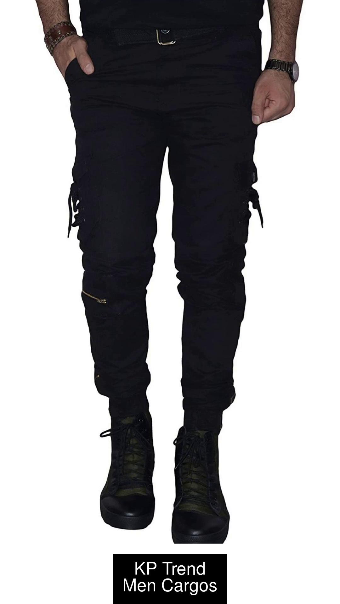 Buy Mens Black Over Dyed Cargo Jogger Pants for Men Online at Bewakoof