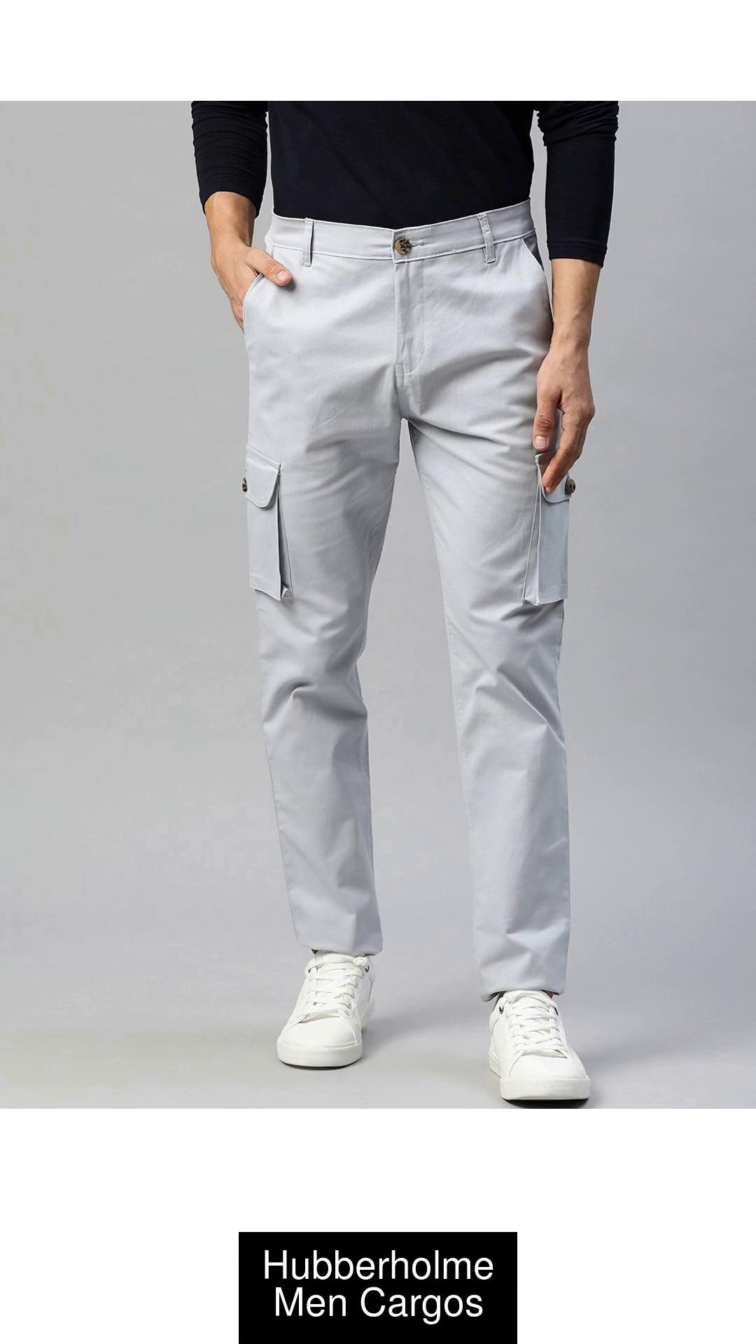 Buy Hubberholme Men Grey Slim Fit Cotton Cargo Trousers  Trousers for Men  1805389  Myntra