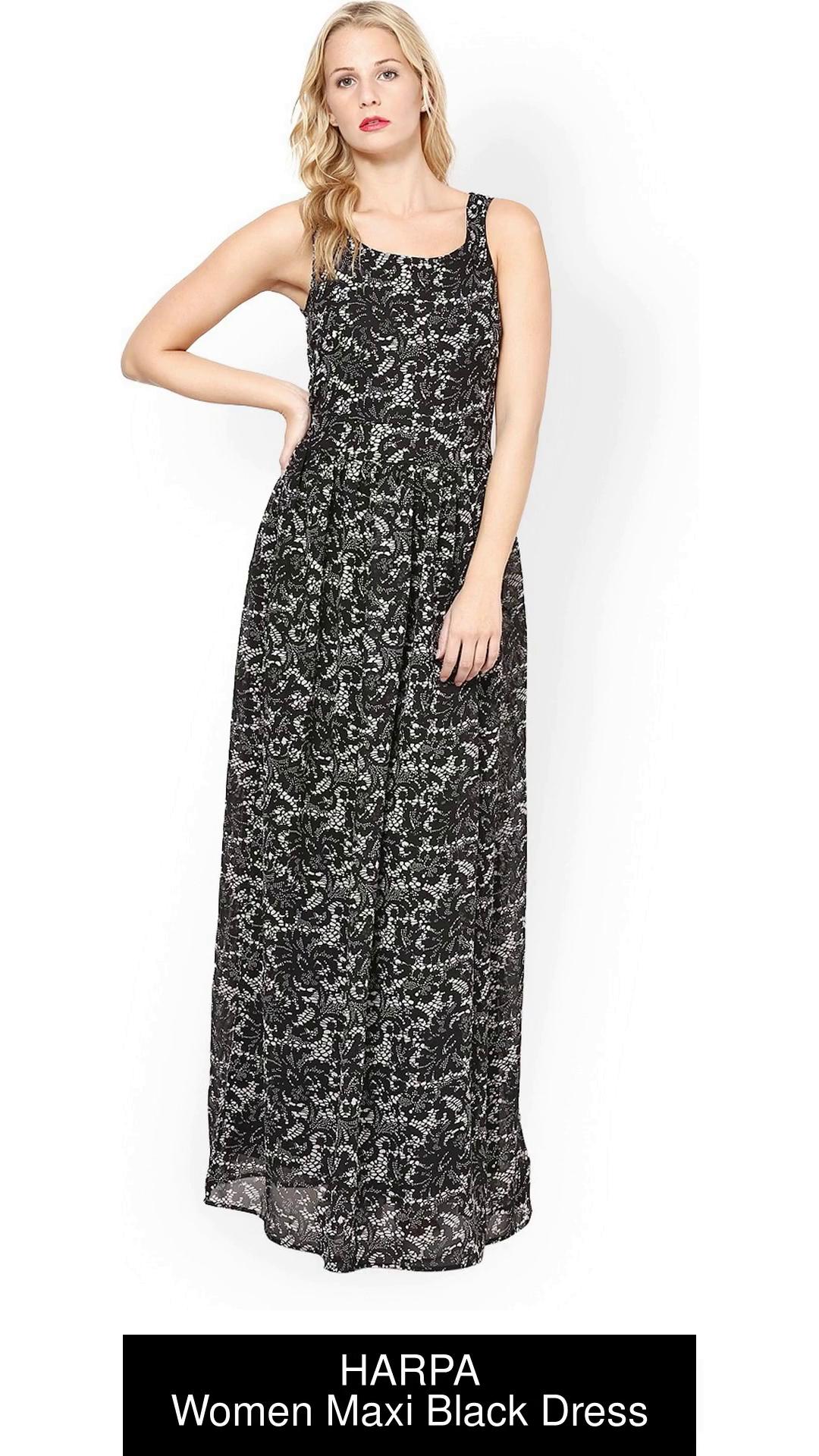 HARPA Women Maxi Black Dress