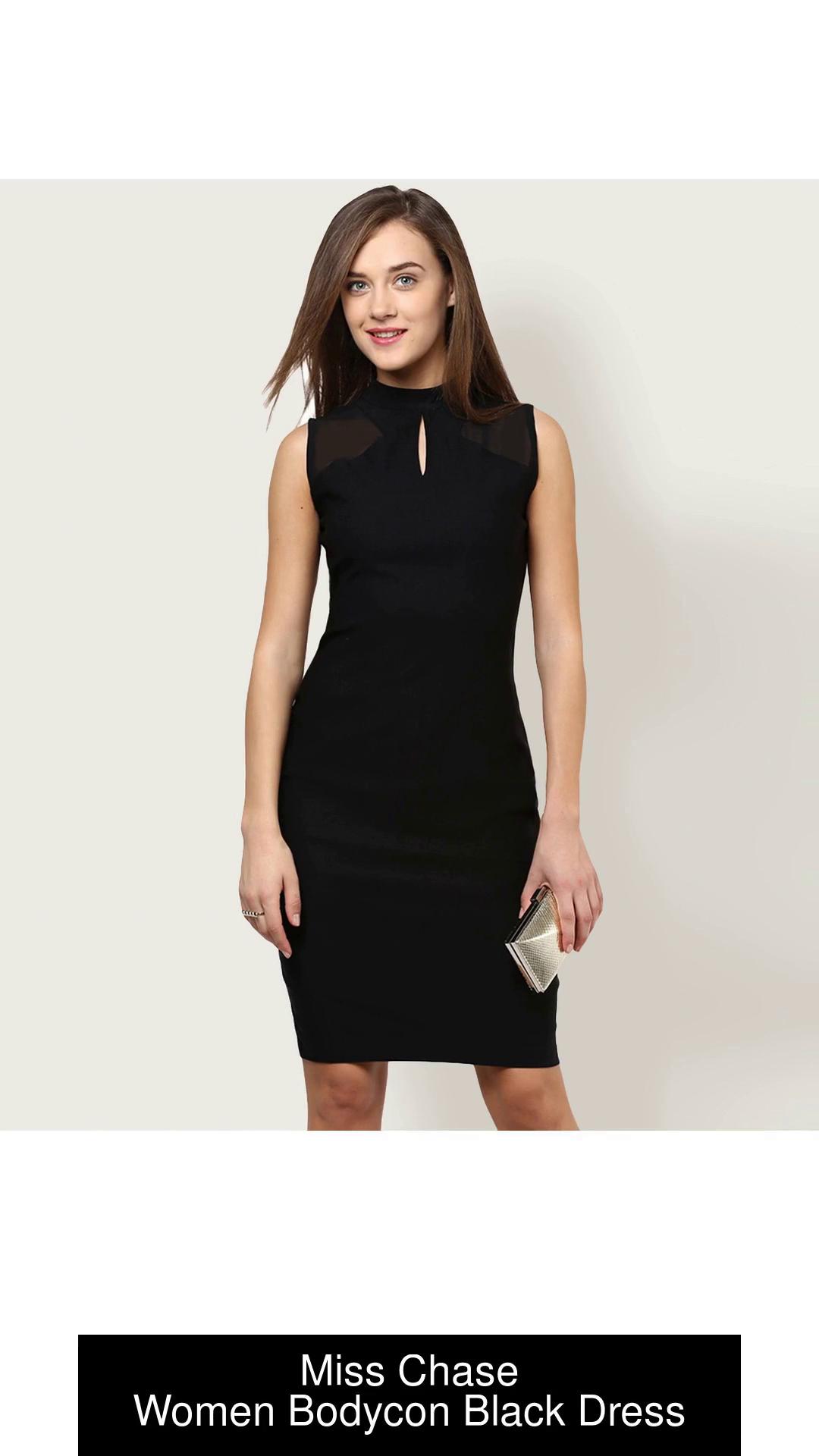 miss chase black bodycon dress