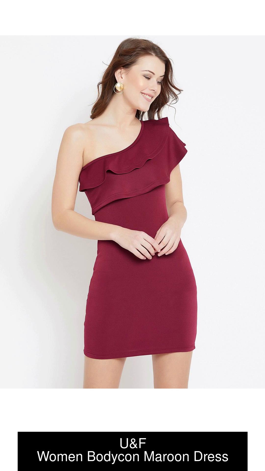 Maroon color one 2025 piece dress