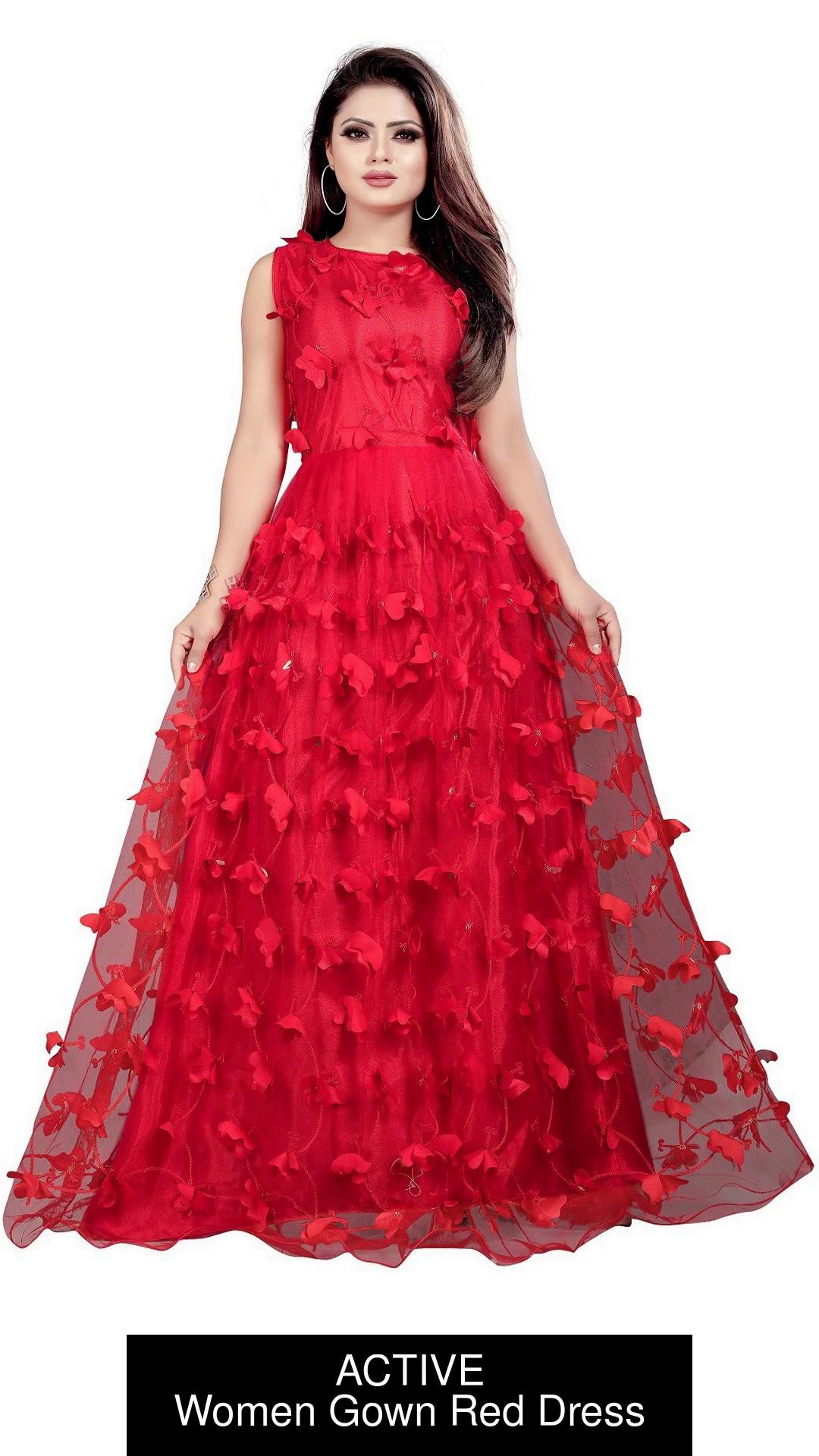 ACTIVE Women Gown Red Dress - Buy ACTIVE Women Gown Red Dress