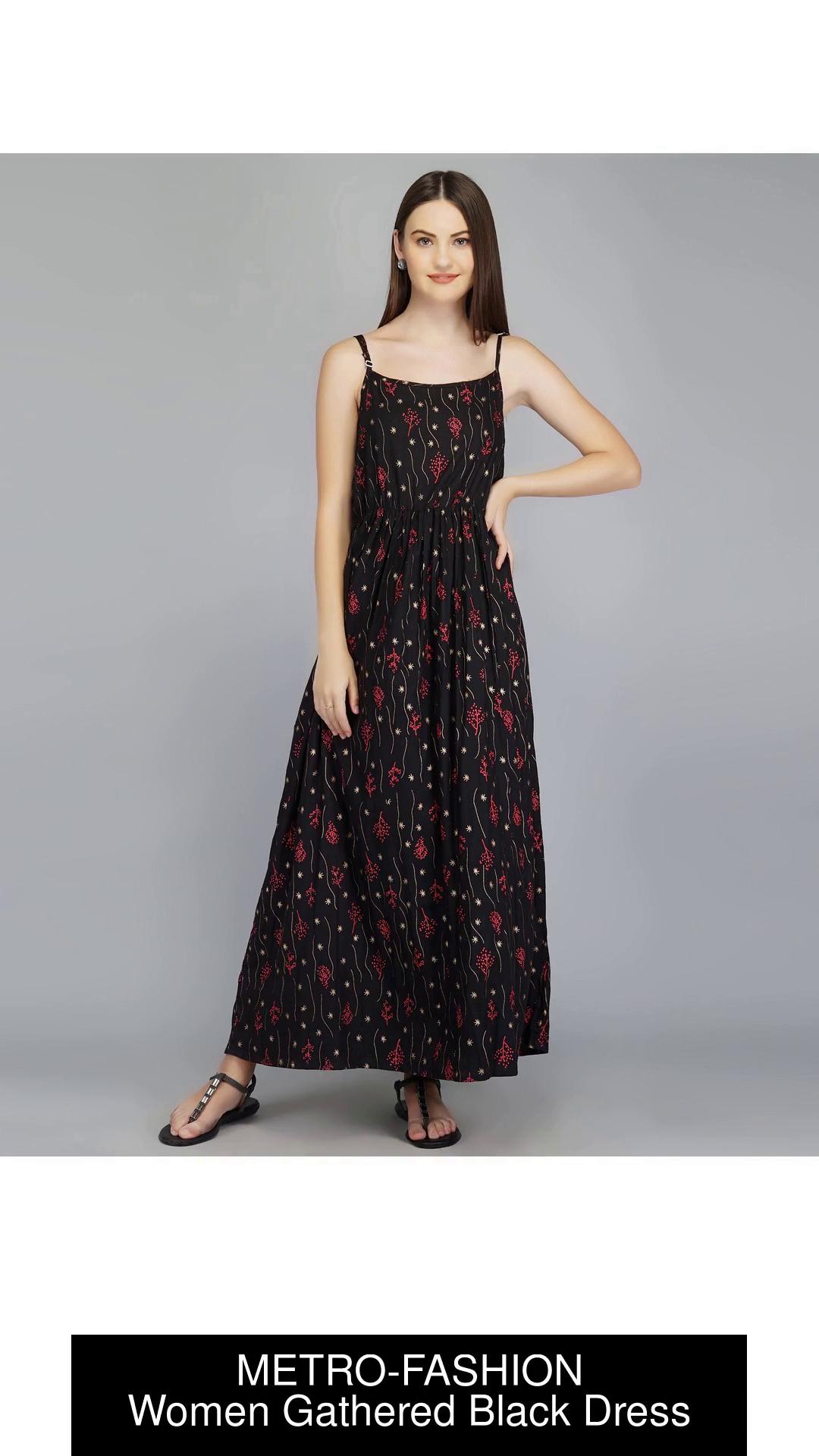 METRO-FASHION Women Ethnic Dress Black Dress - Buy METRO-FASHION Women Ethnic  Dress Black Dress Online at Best Prices in India