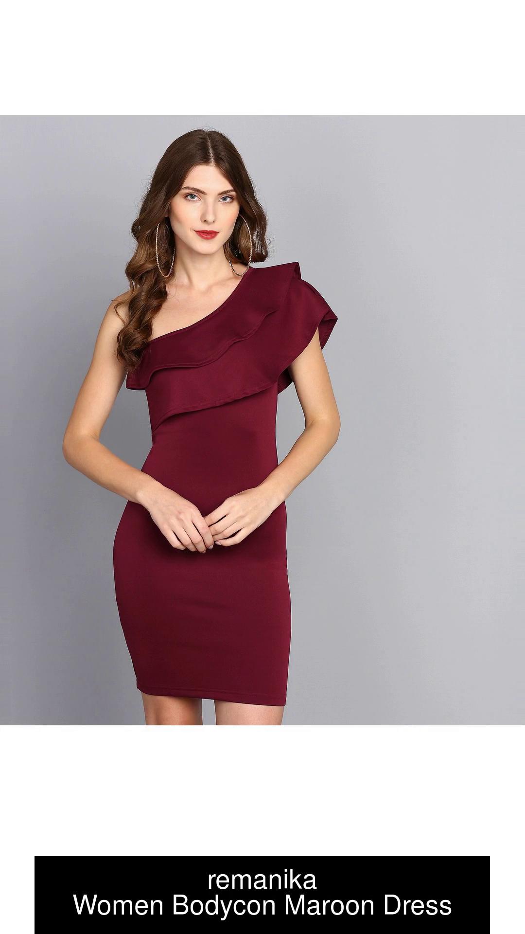 Maroon color outlet one piece dress