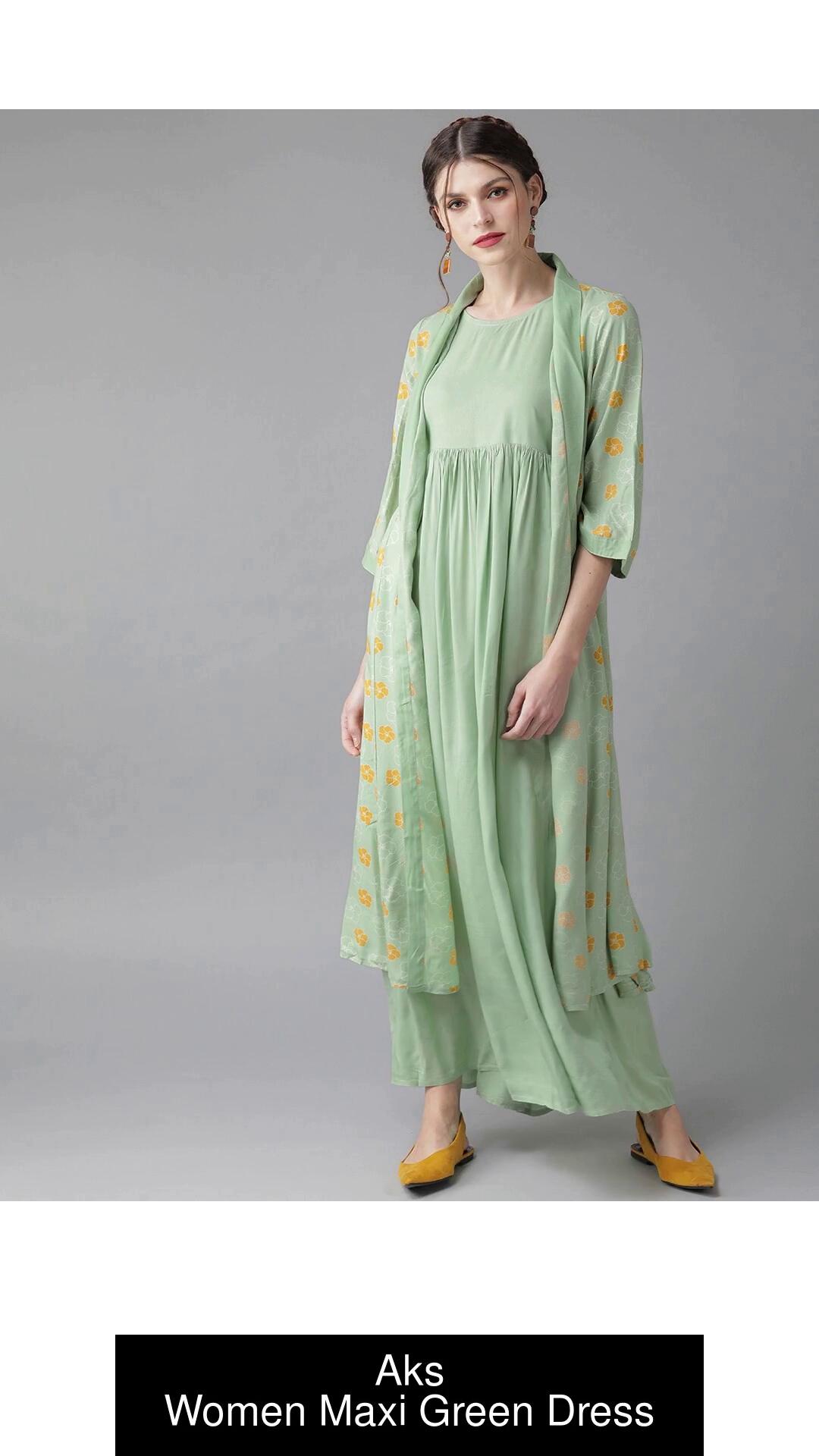 Aks women's sale maxi green dress