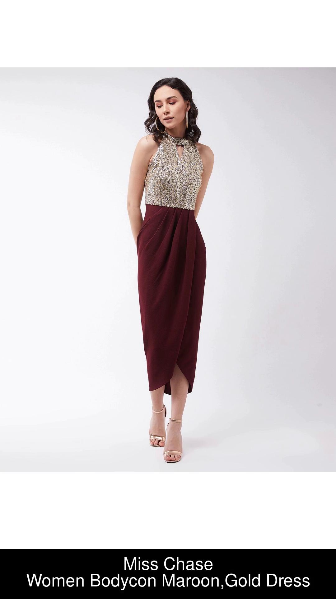 Dress clearance maroon gold