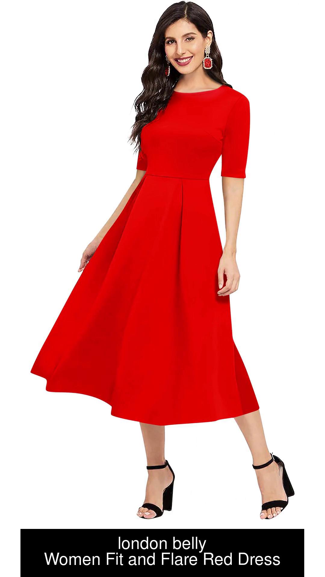 Red dress sale fit and flare