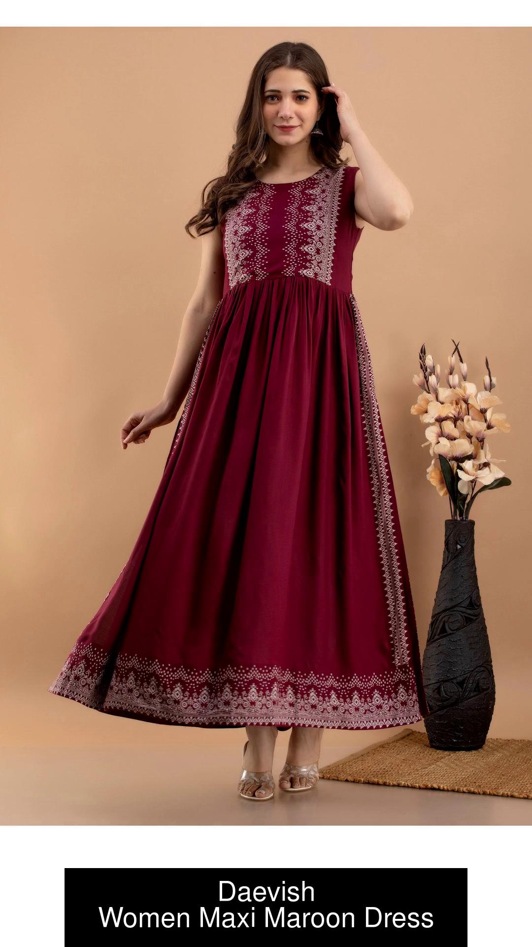 Maroon color 2025 dress images