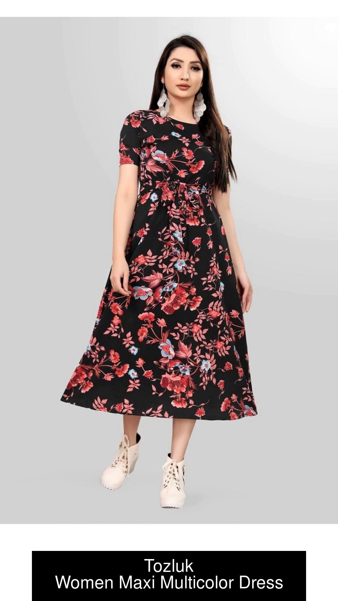 Tozluk Lady Women Maxi Multicolor Dress - Buy Tozluk Lady Women Maxi  Multicolor Dress Online at Best Prices in India