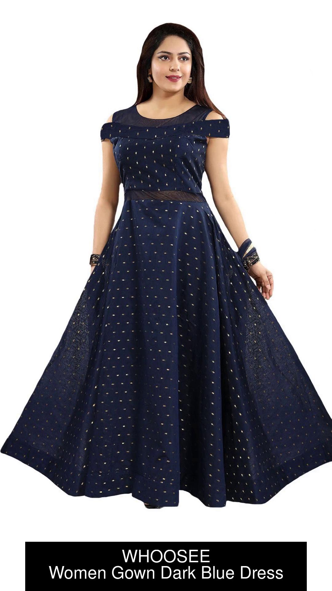 Berrylush Women Solid Blue Cold Shoulder Wrap Maxi Dress