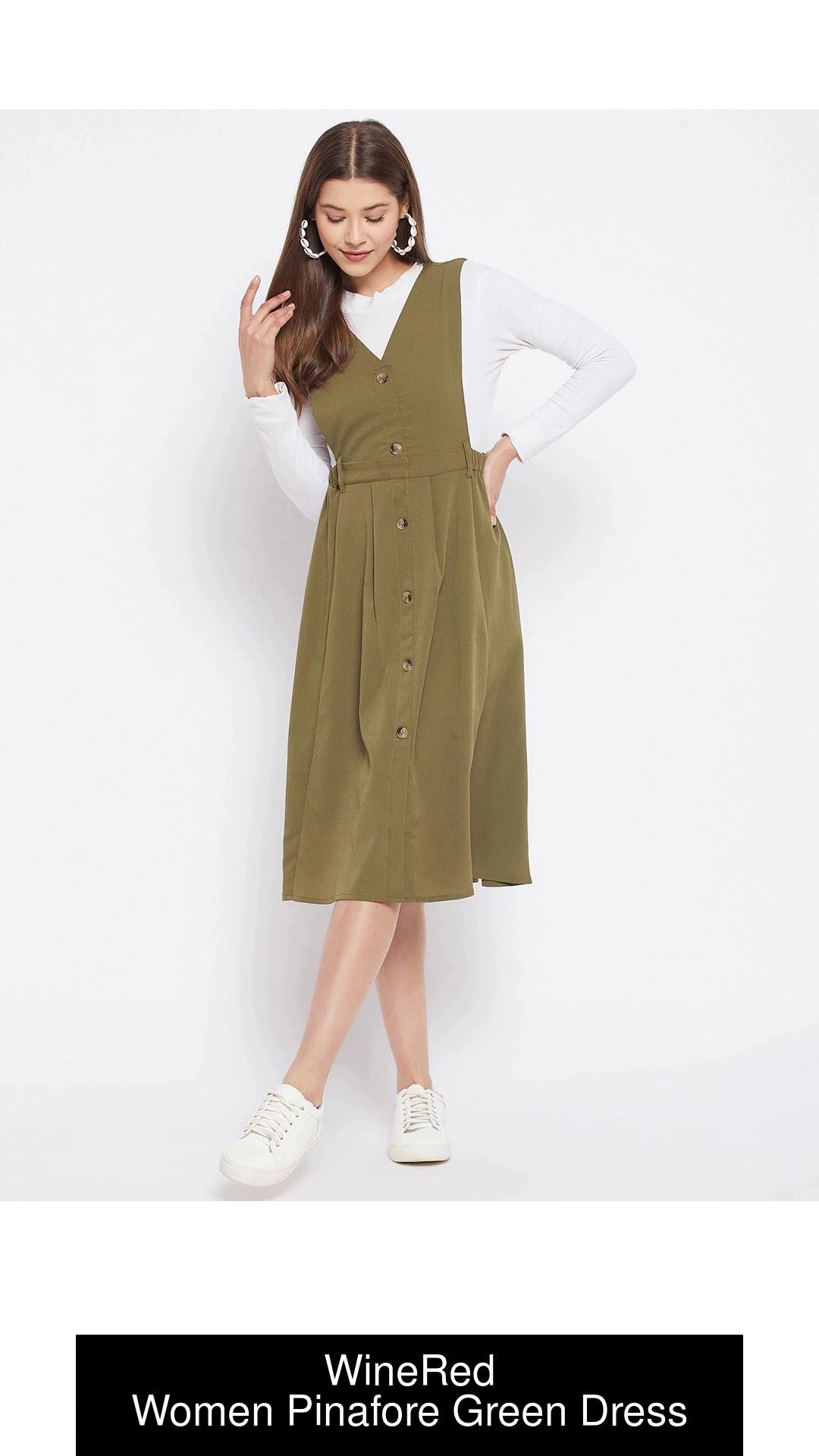 Dress with clearance pinafore