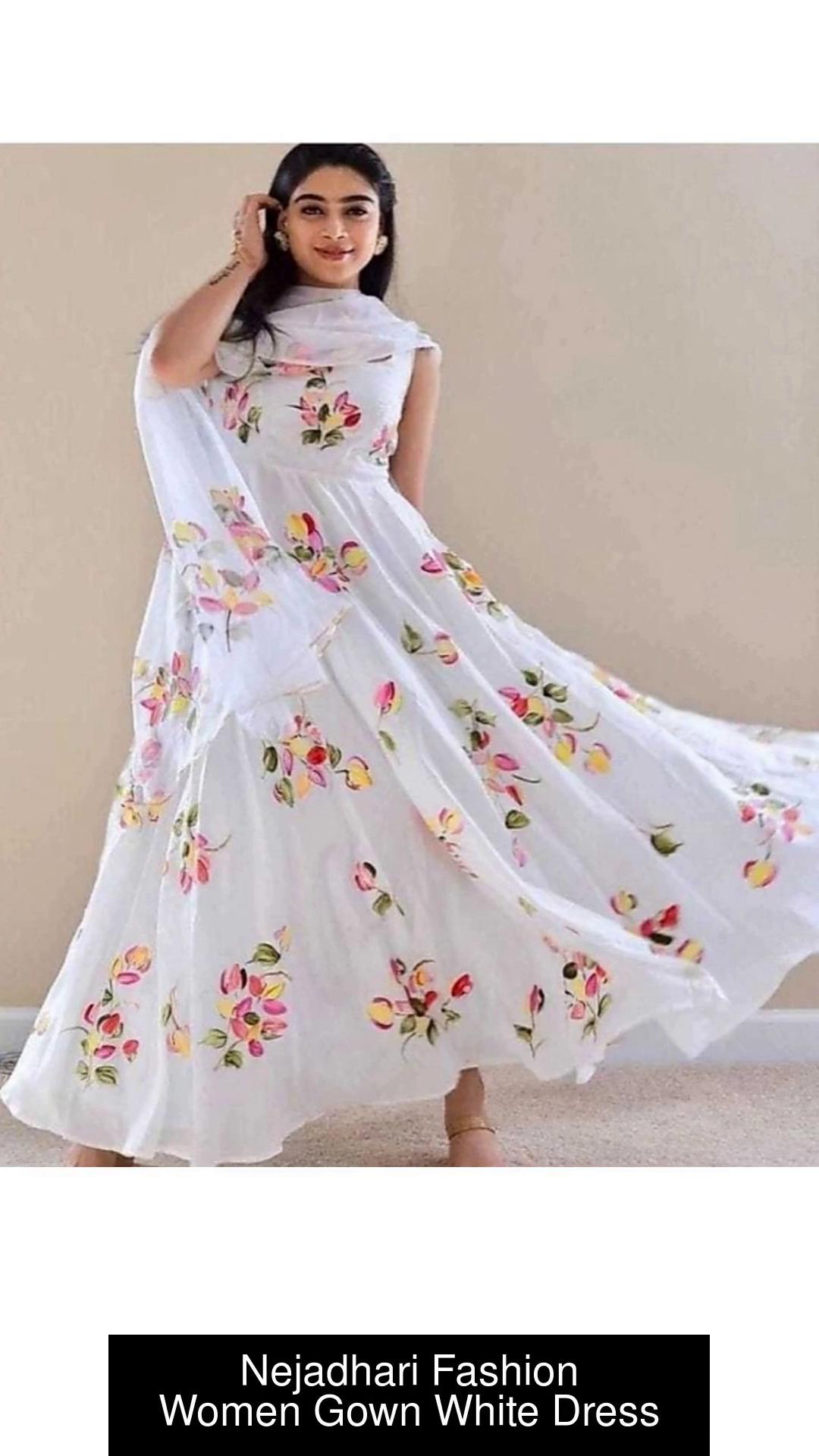LF Fashion Women Gown White Dress - Buy LF Fashion Women Gown White Dress  Online at Best Prices in India