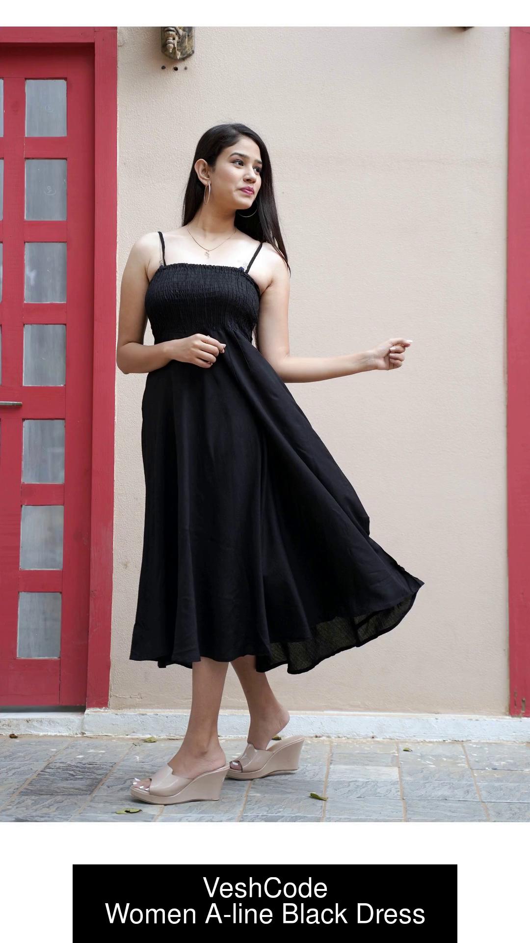 Womens black store a line dress