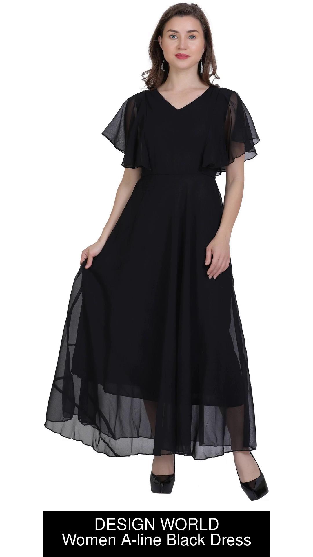 METRO-FASHION Women Ethnic Dress Black Dress - Buy METRO-FASHION Women Ethnic  Dress Black Dress Online at Best Prices in India