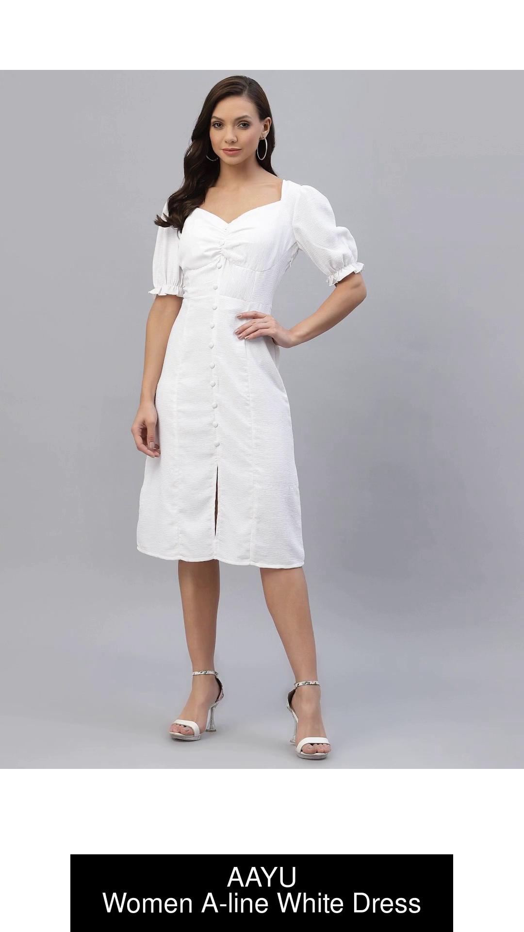 HARPA Women A-line White Dress - Buy HARPA Women A-line White