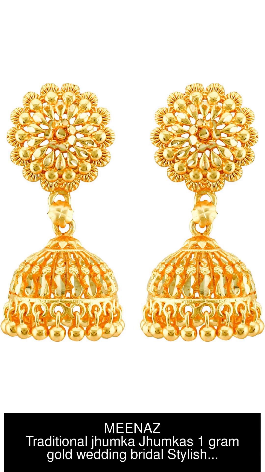 Latest 1 gram gold on sale jhumkas