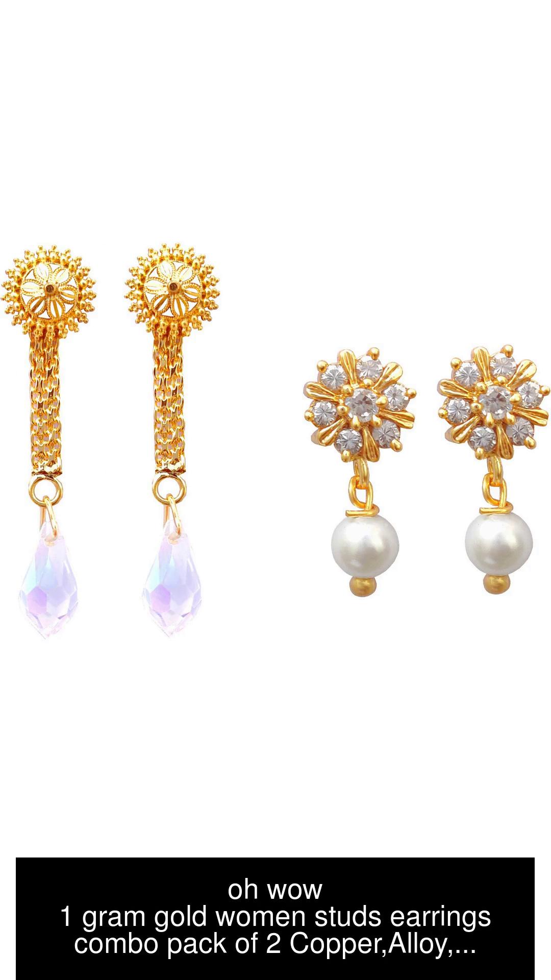 1 gram deals gold stone earrings