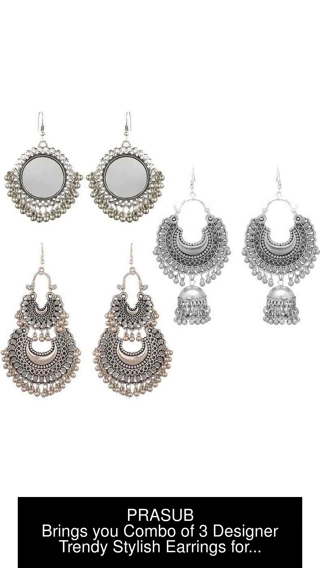 Silver earrings in deals flipkart