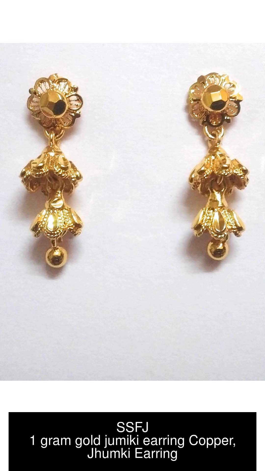 Plain Gold Earrings 3400 Grams Gold Ear Tops  Mohan Jewellery