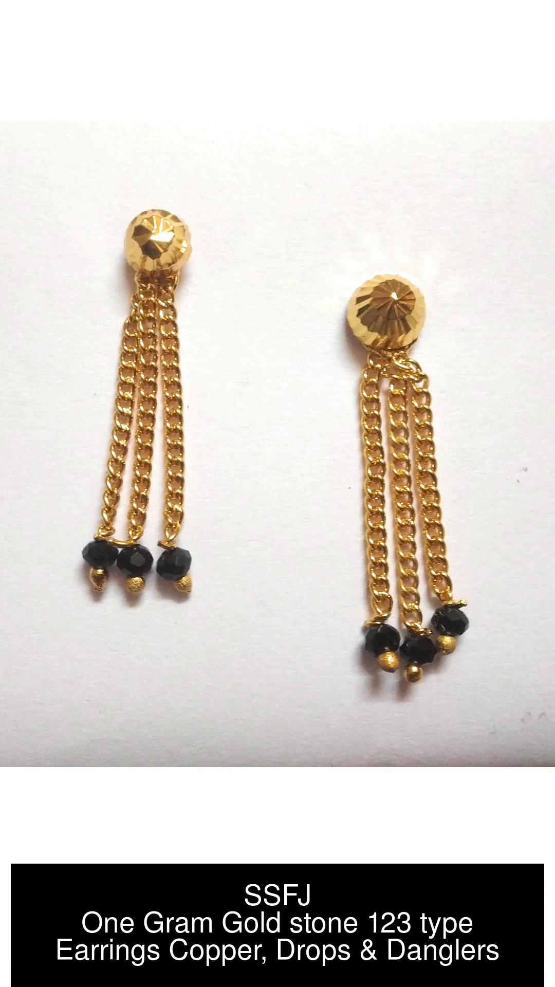 One gram online gold stone earrings