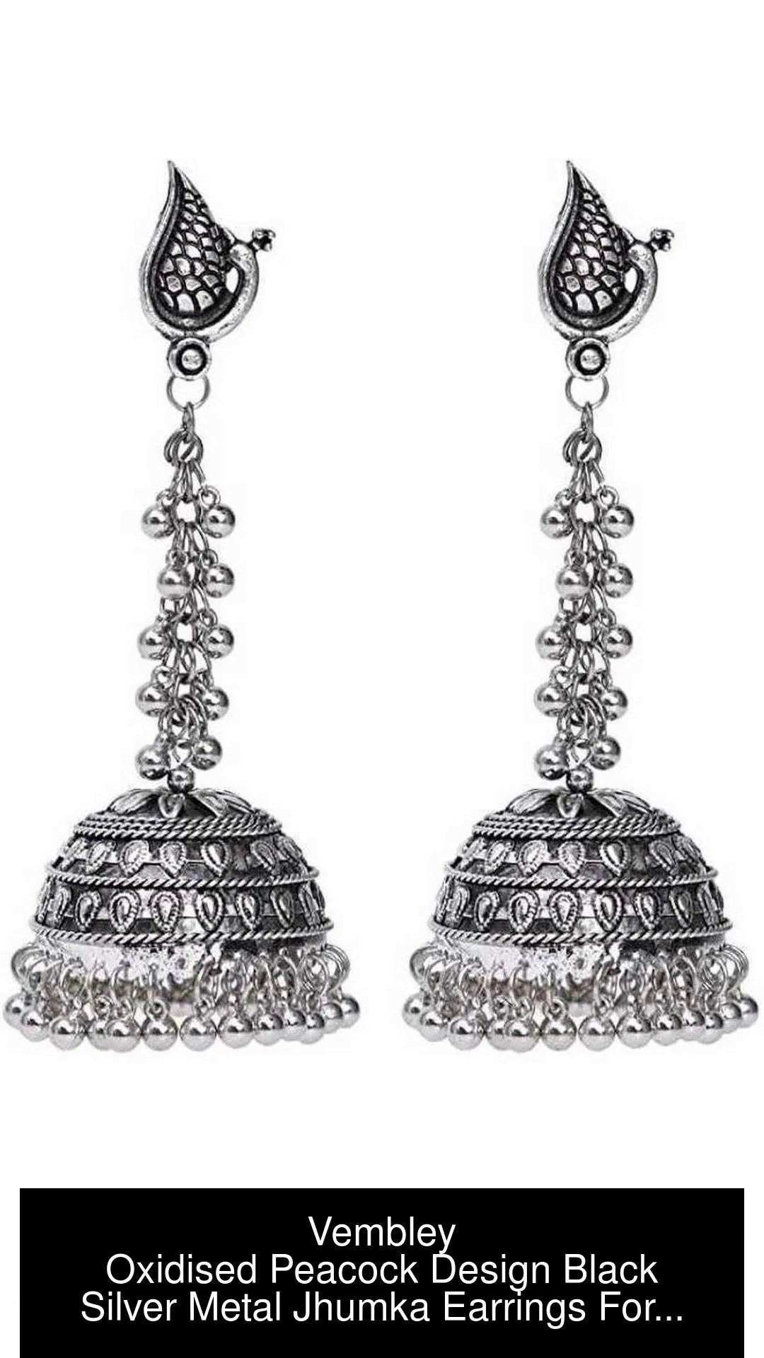 Flipkartcom  Buy Forlife Tone Plated Metal Brass Jhumki with Black Beads  Earrings for Women Metal Jhumki Earring Online at Best Prices in India