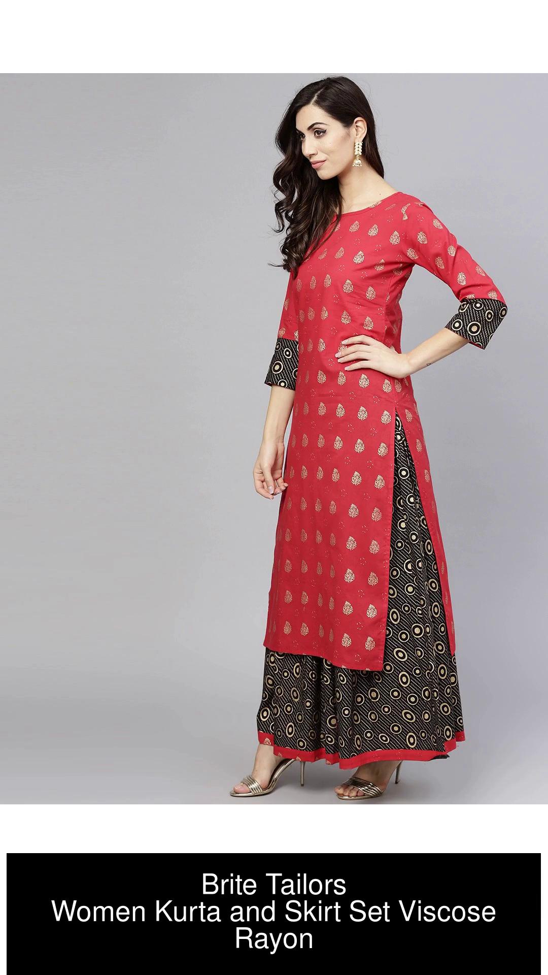 Long skirt sale with kurti myntra