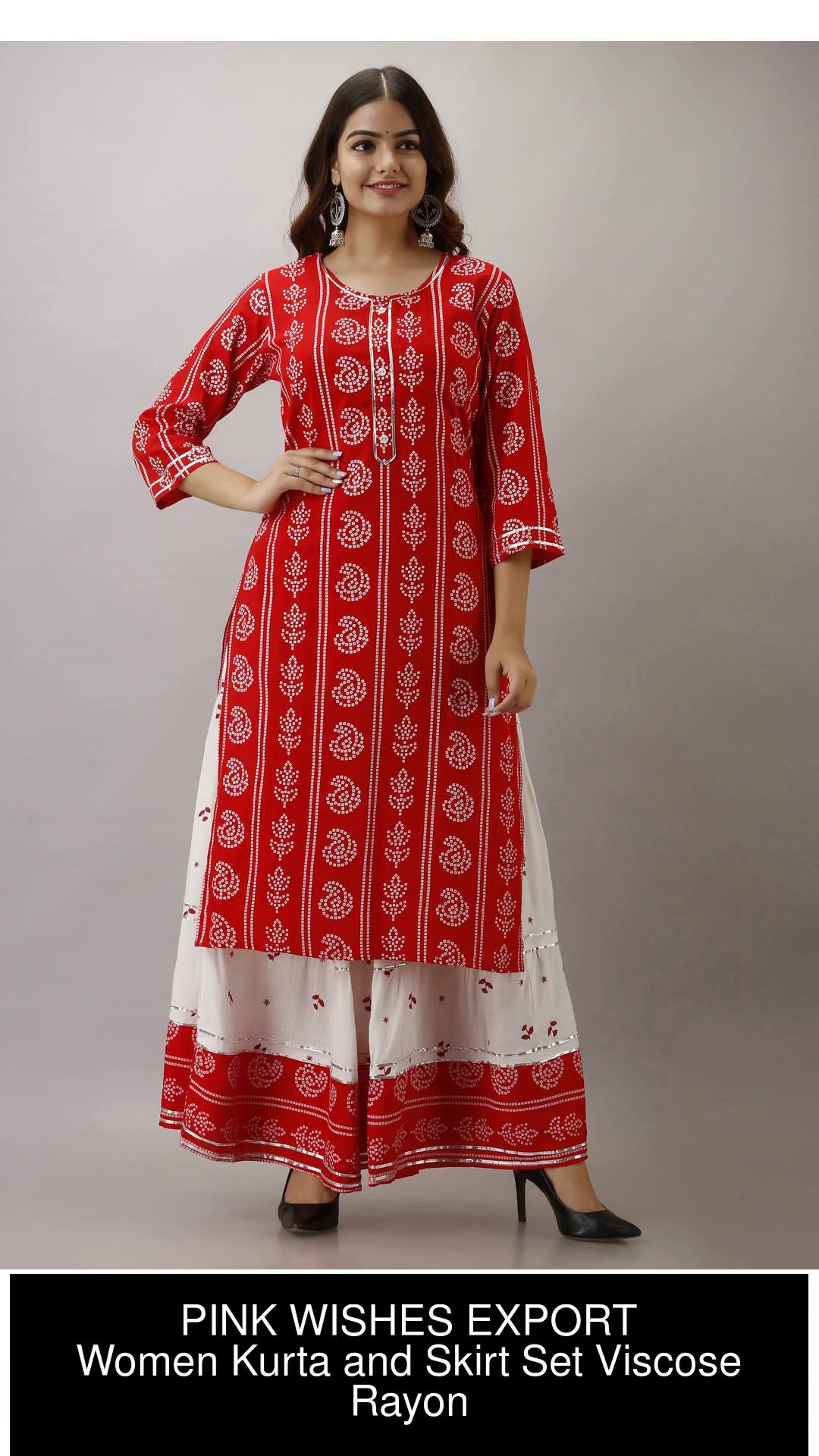 Kurti with hot sale skirt flipkart