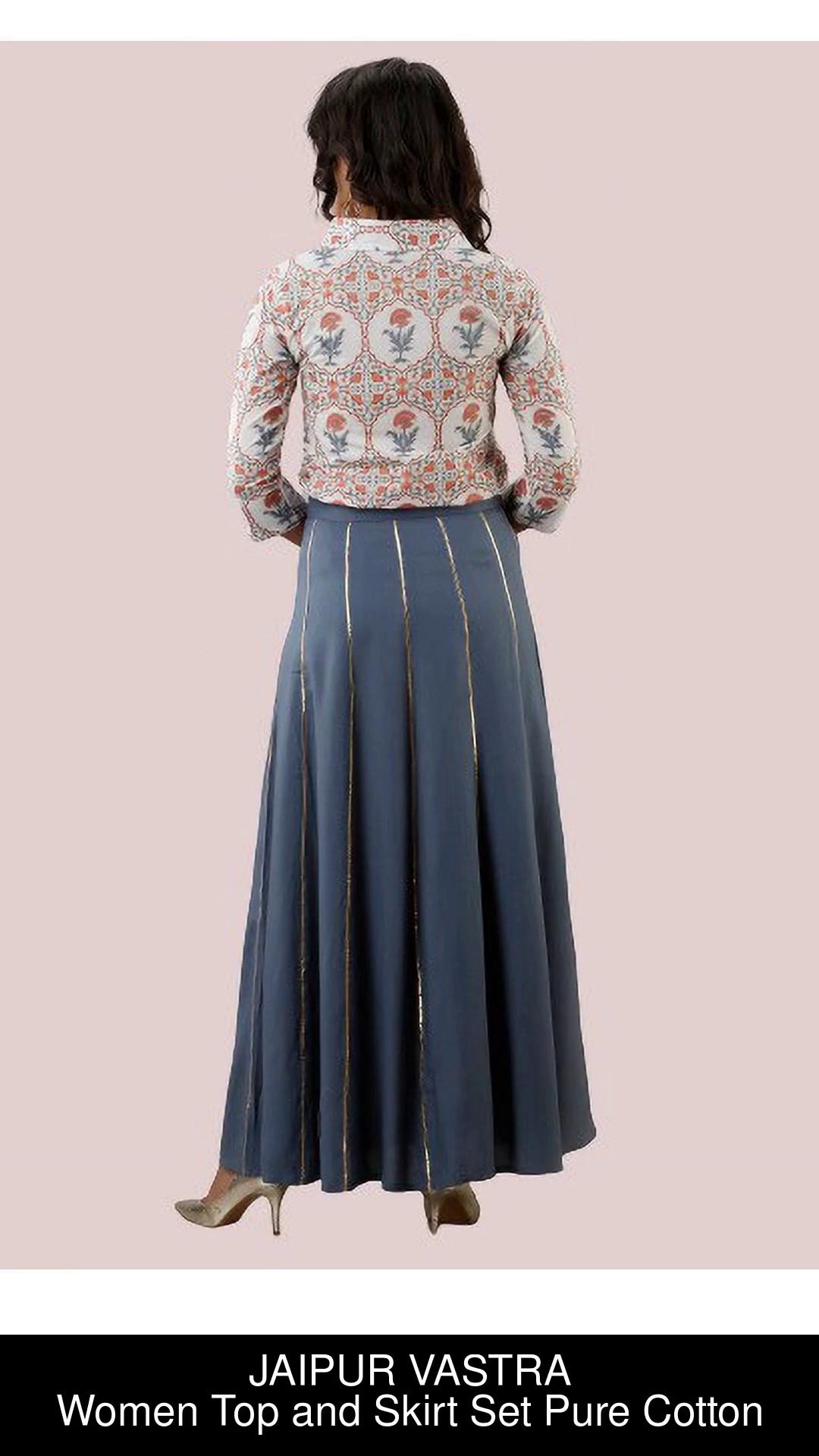 JAIPUR VASTRA Women Ethnic Top Skirt Set