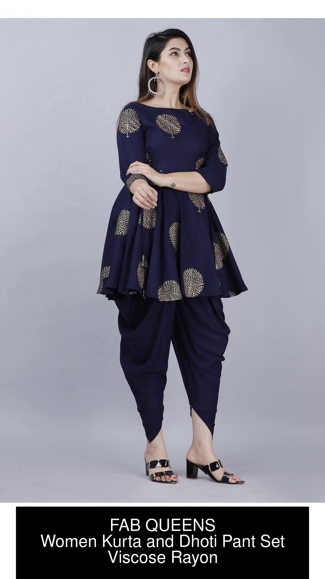 KALYANI BRAND-Kalyani Fab Rayon Pathani Style Pant Set