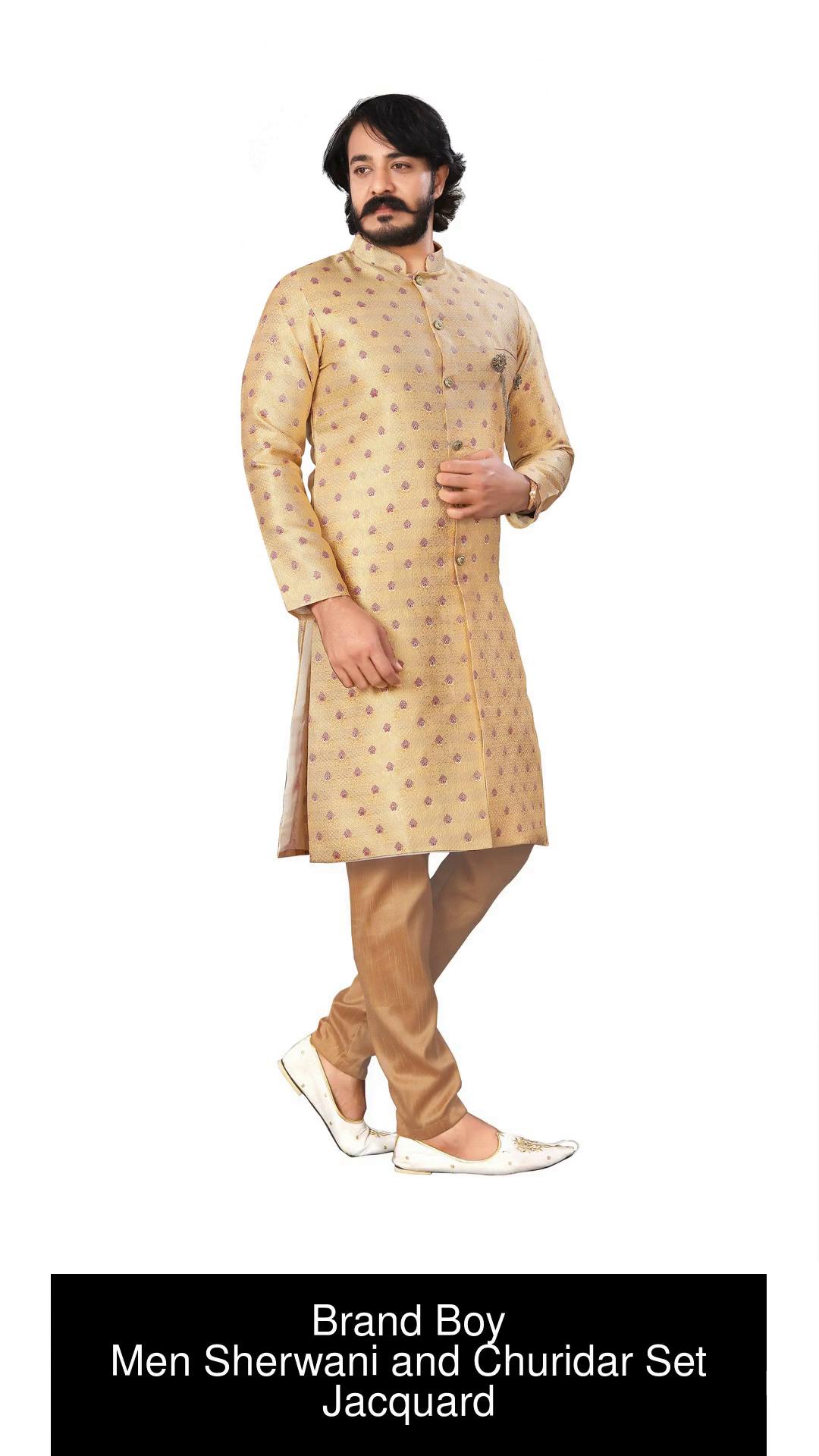 Brand Boy Men Sherwani Churidar Set - Buy Brand Boy Men Sherwani Churidar Set  Online at Best Prices in India