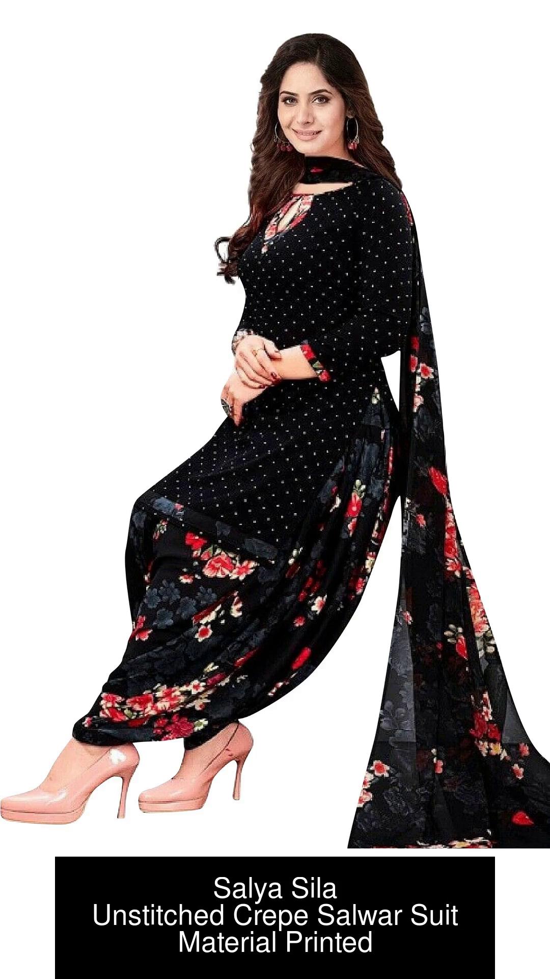 Salya Sila Crepe Printed Salwar Suit Material Price in India Buy